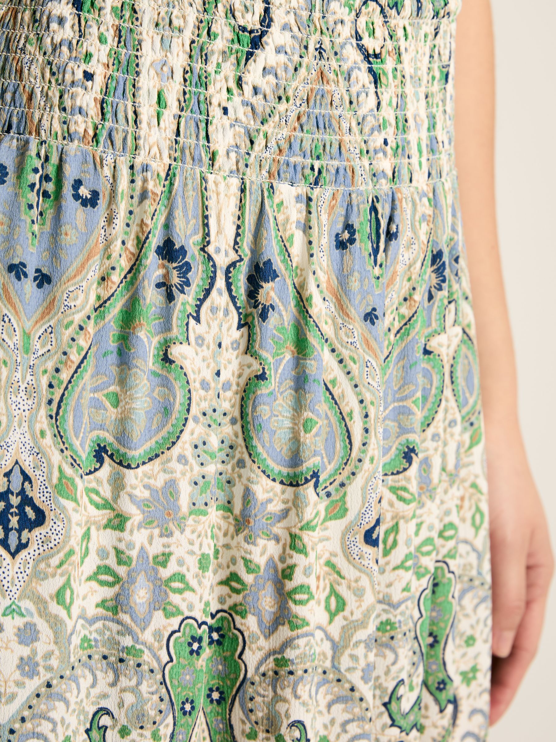 Verity Blue & Green Tiered Skirt - Image 6 of 7