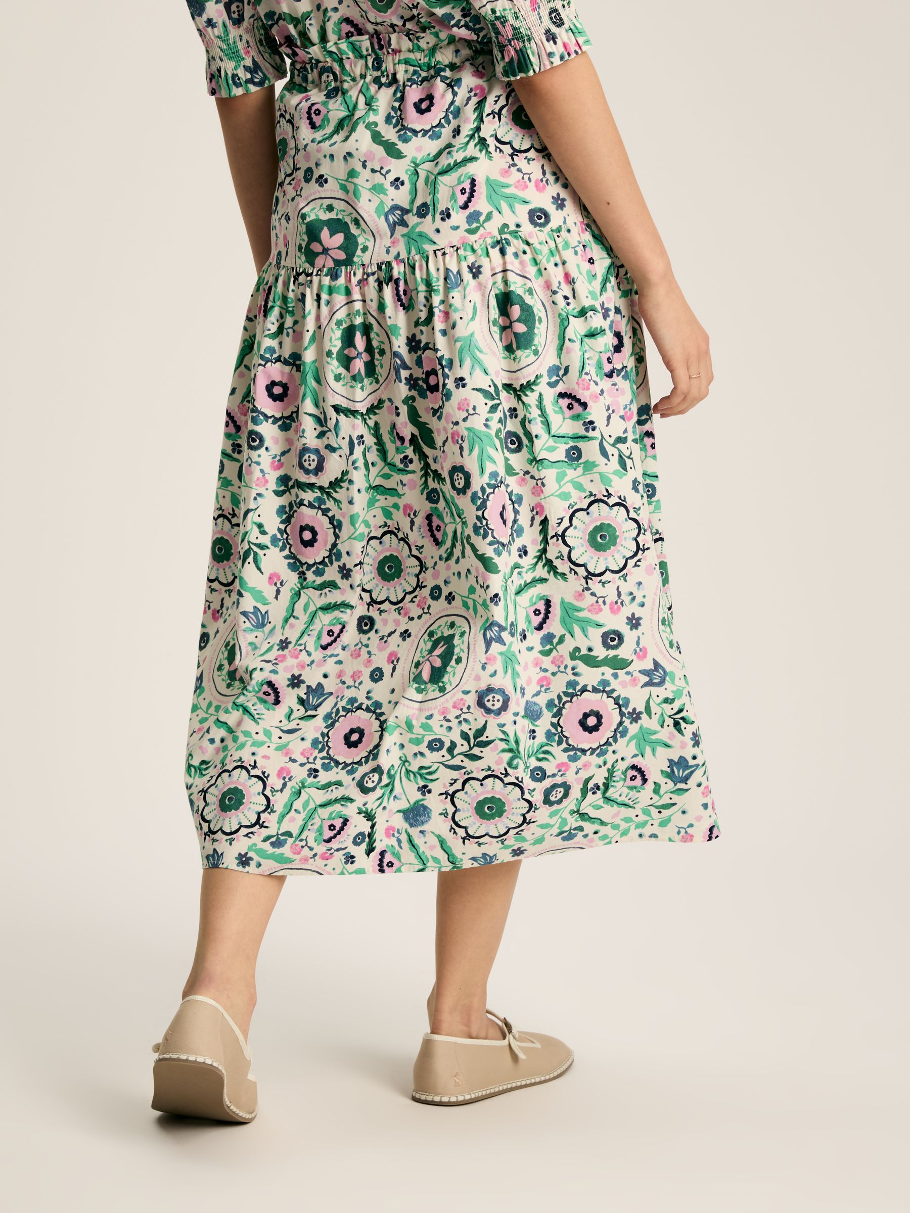 Elle Pink & Green Co-Ord Midi Skirt - Image 2 of 7