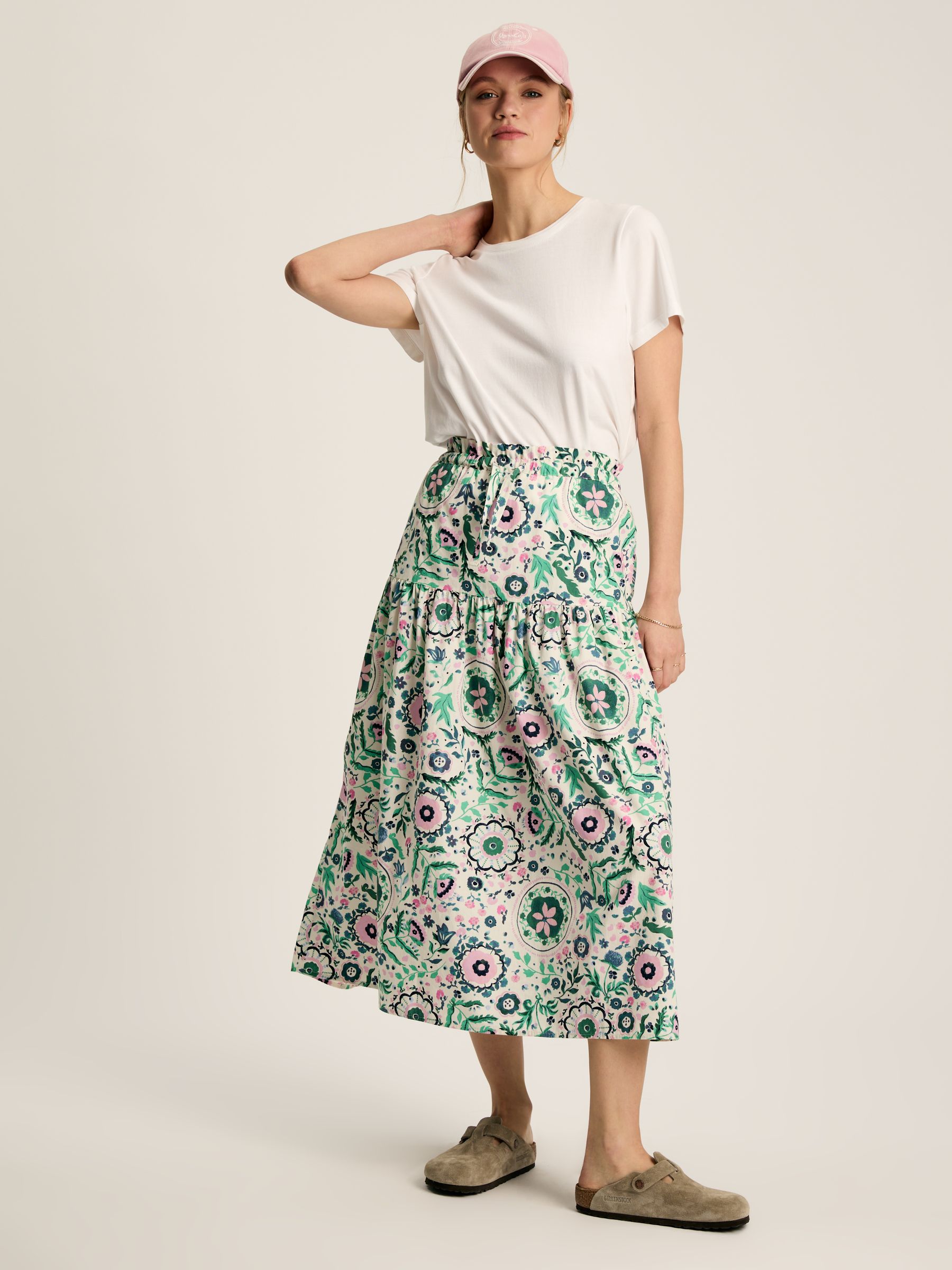 Elle Pink & Green Co-Ord Midi Skirt - Image 4 of 7