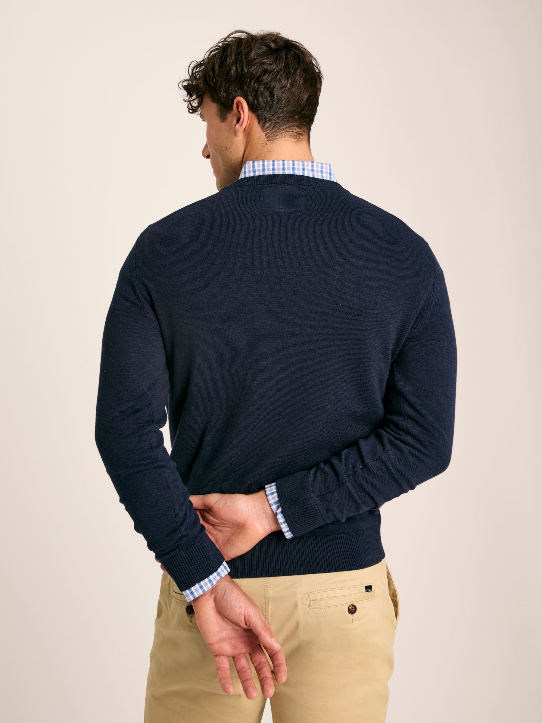 Jarvis Navy Blue Crew Neck Knitted Jumper - Image 2 of 6