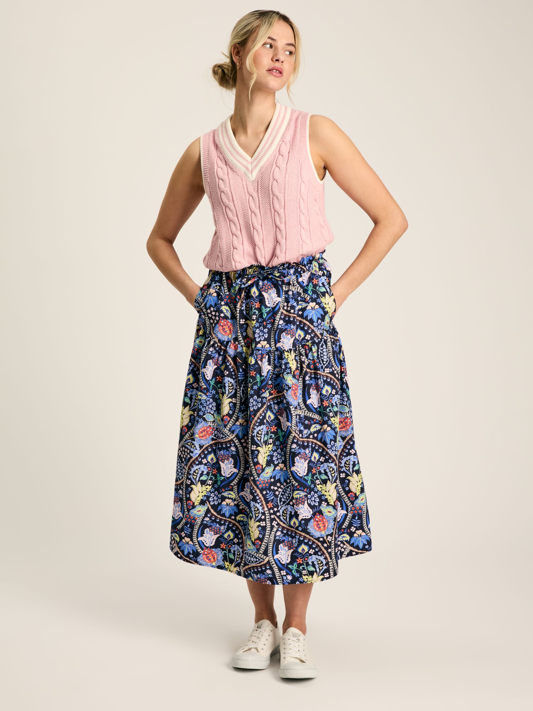 Elle Navy Co-Ord Midi Skirt - Image 4 of 7