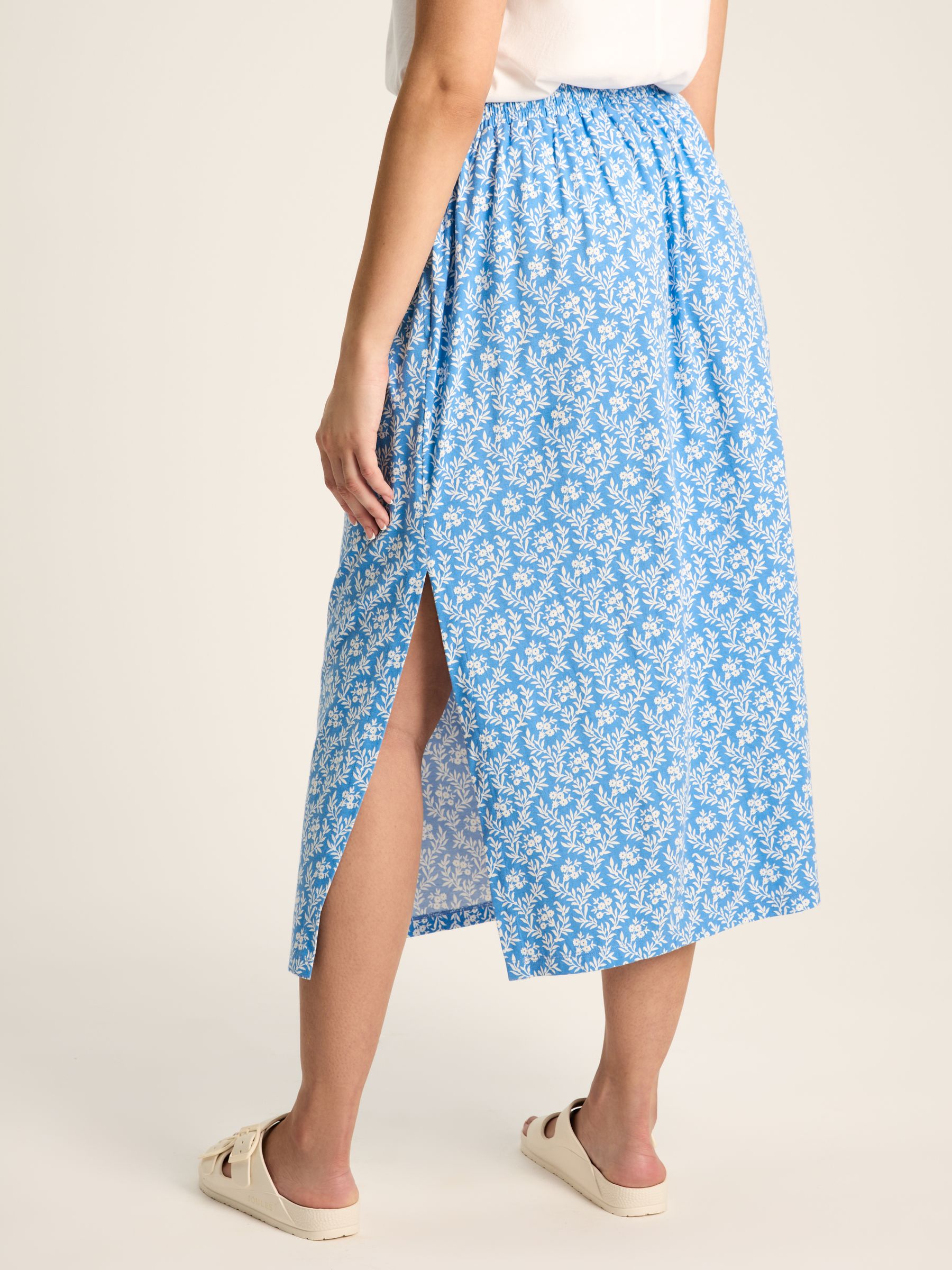 Celia Blue Jersey Midi Skirt - Image 2 of 6