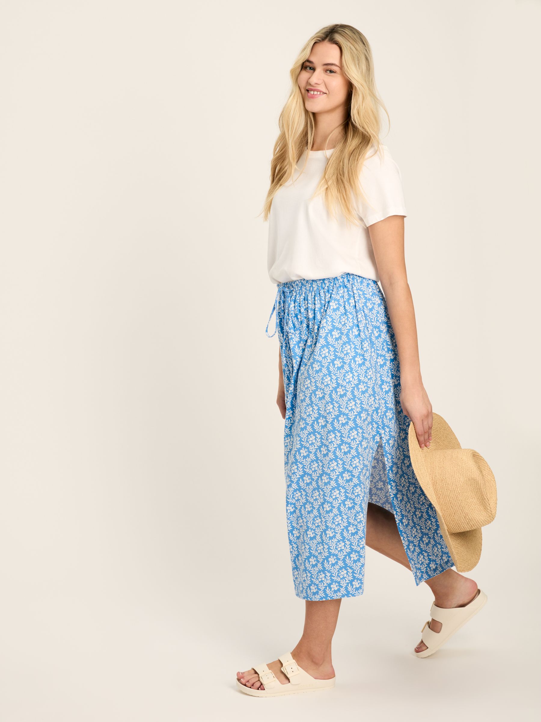 Celia Blue Jersey Midi Skirt - Image 3 of 6