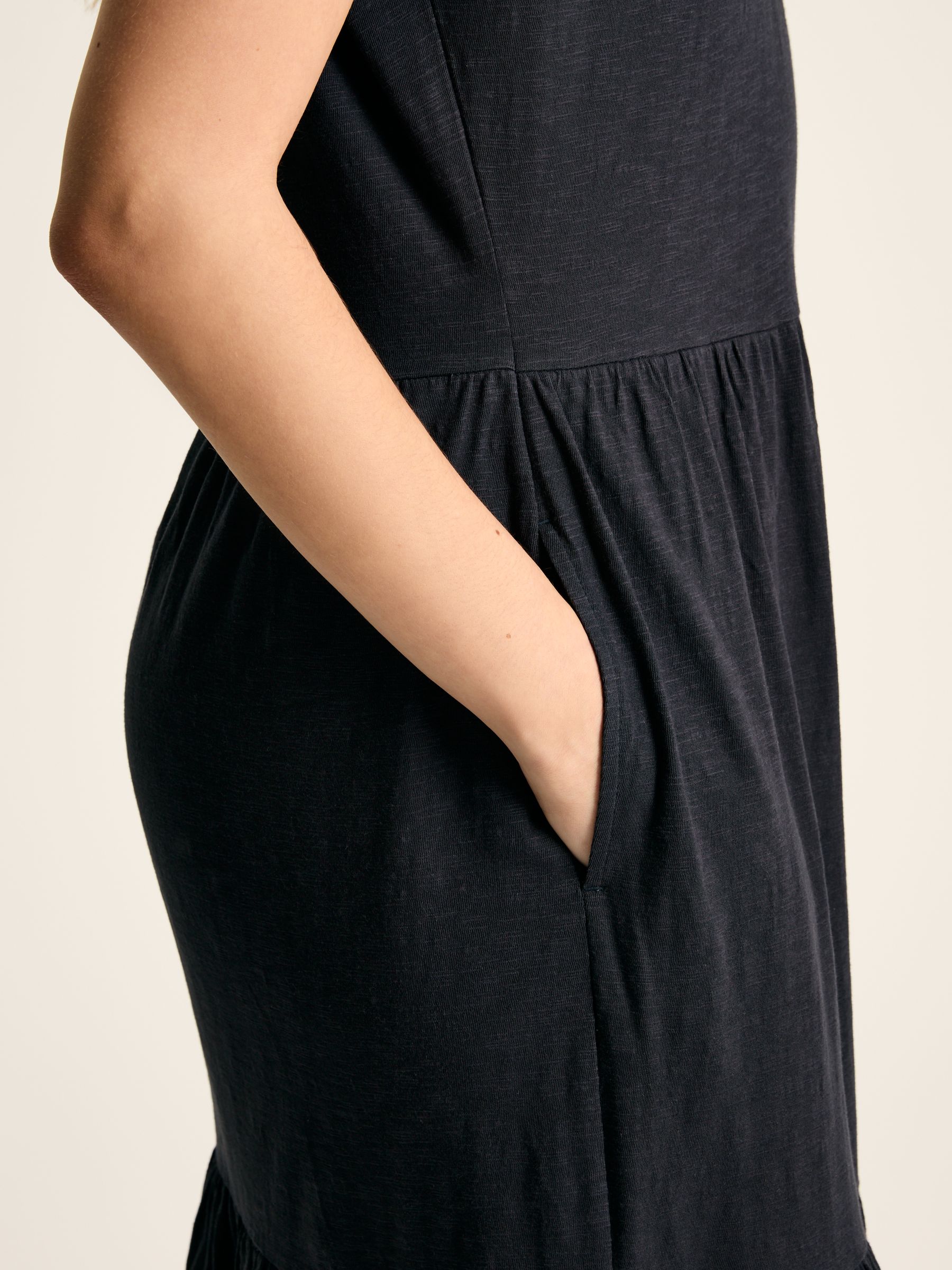 Ariana Navy Jersey Tiered Dress - Image 5 of 5