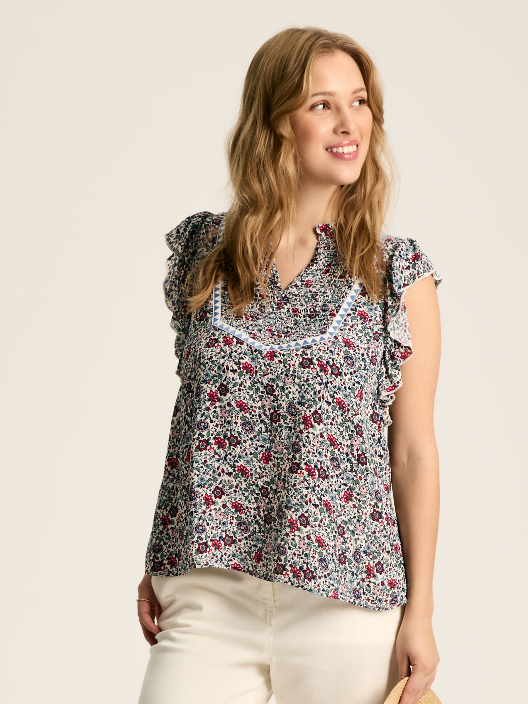 Verity Multi Frill Shoulder Sleeveless Blouse - Image 3 of 9