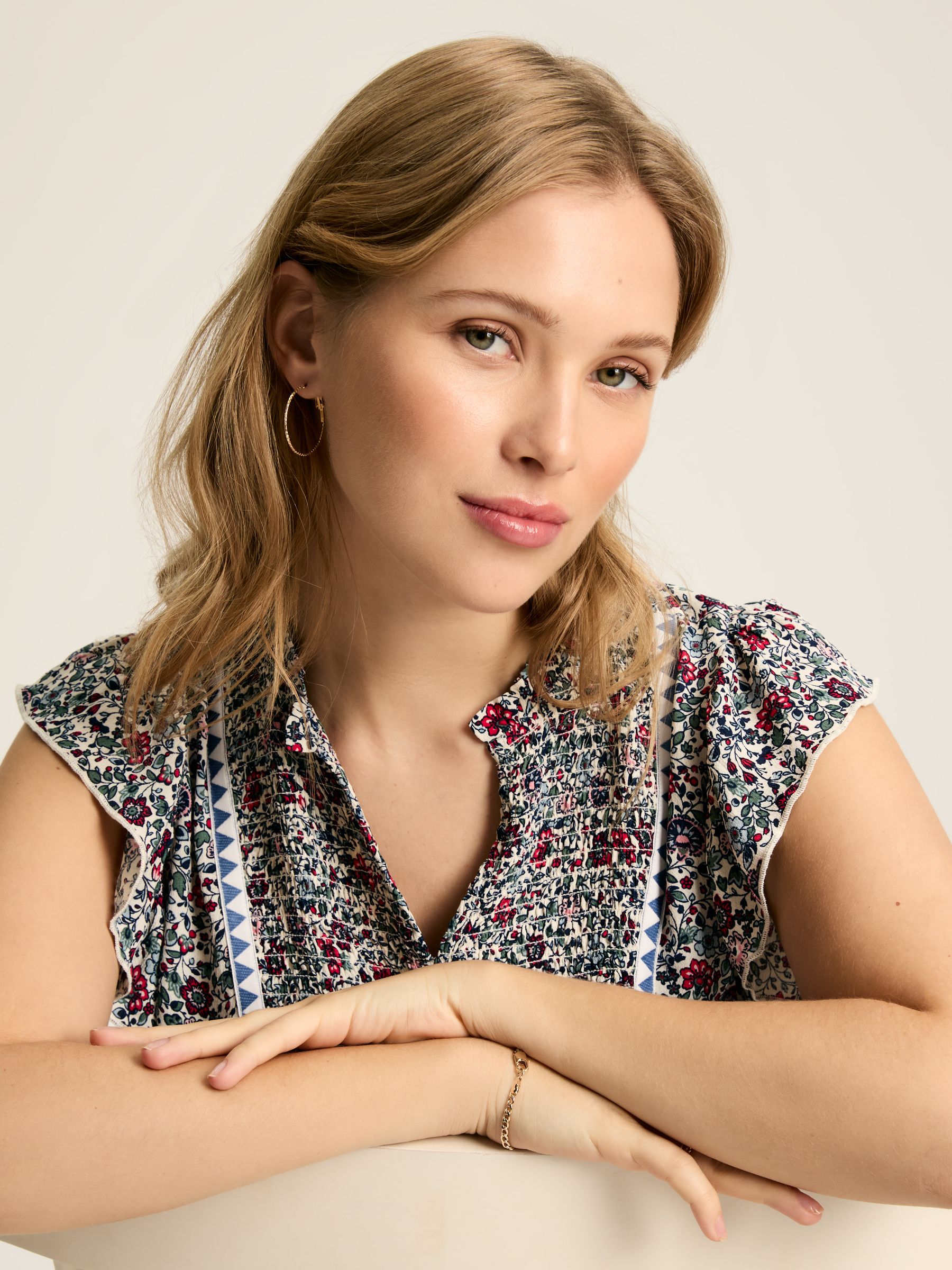 Verity Multi Frill Shoulder Sleeveless Blouse - Image 8 of 9