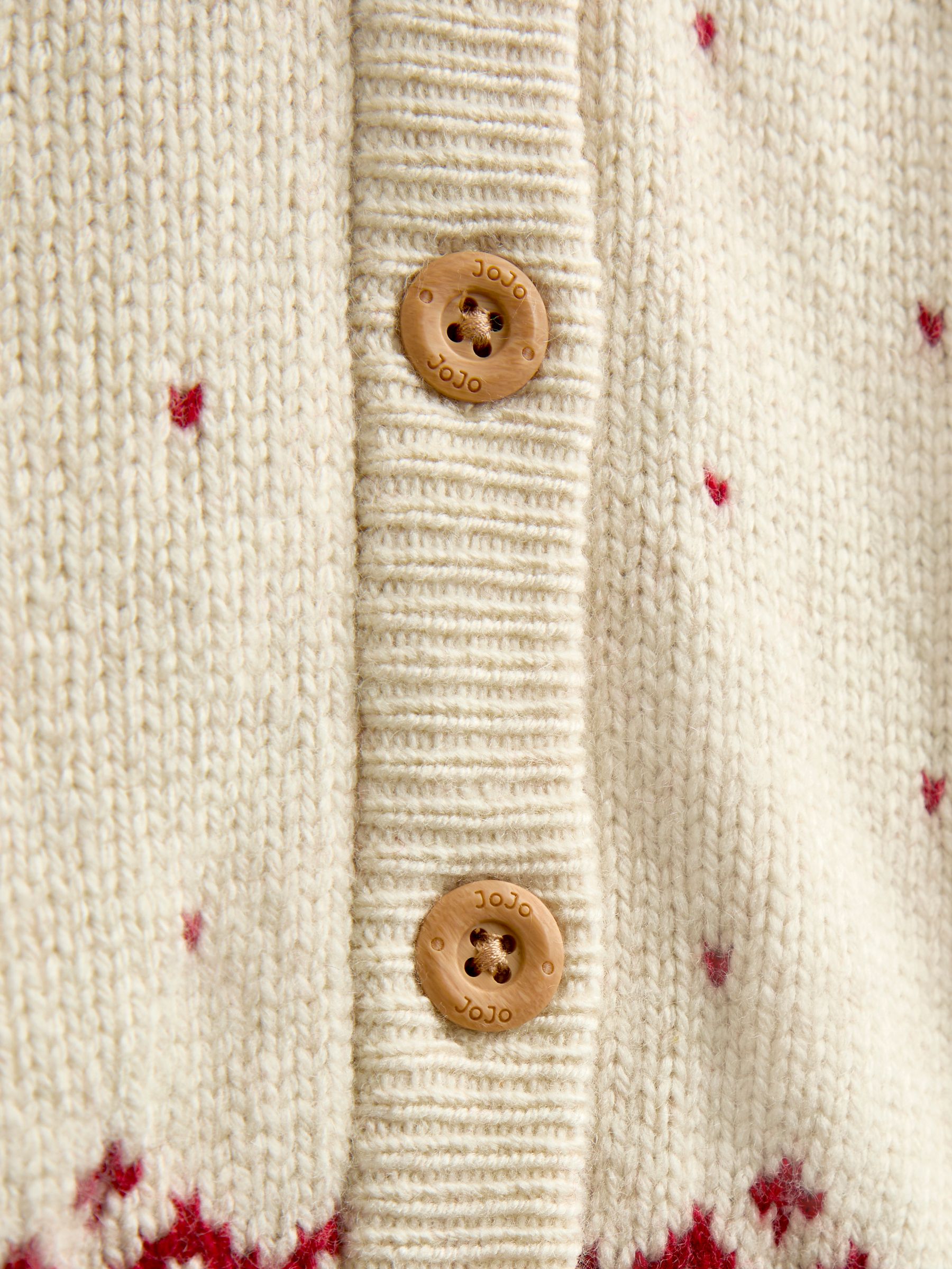 Ivory Snowflake And Heart Fairisle Cardigan - Image 5 of 5 Ivory Snowflake And Heart Fairisle Cardigan - Image 5 of 5
