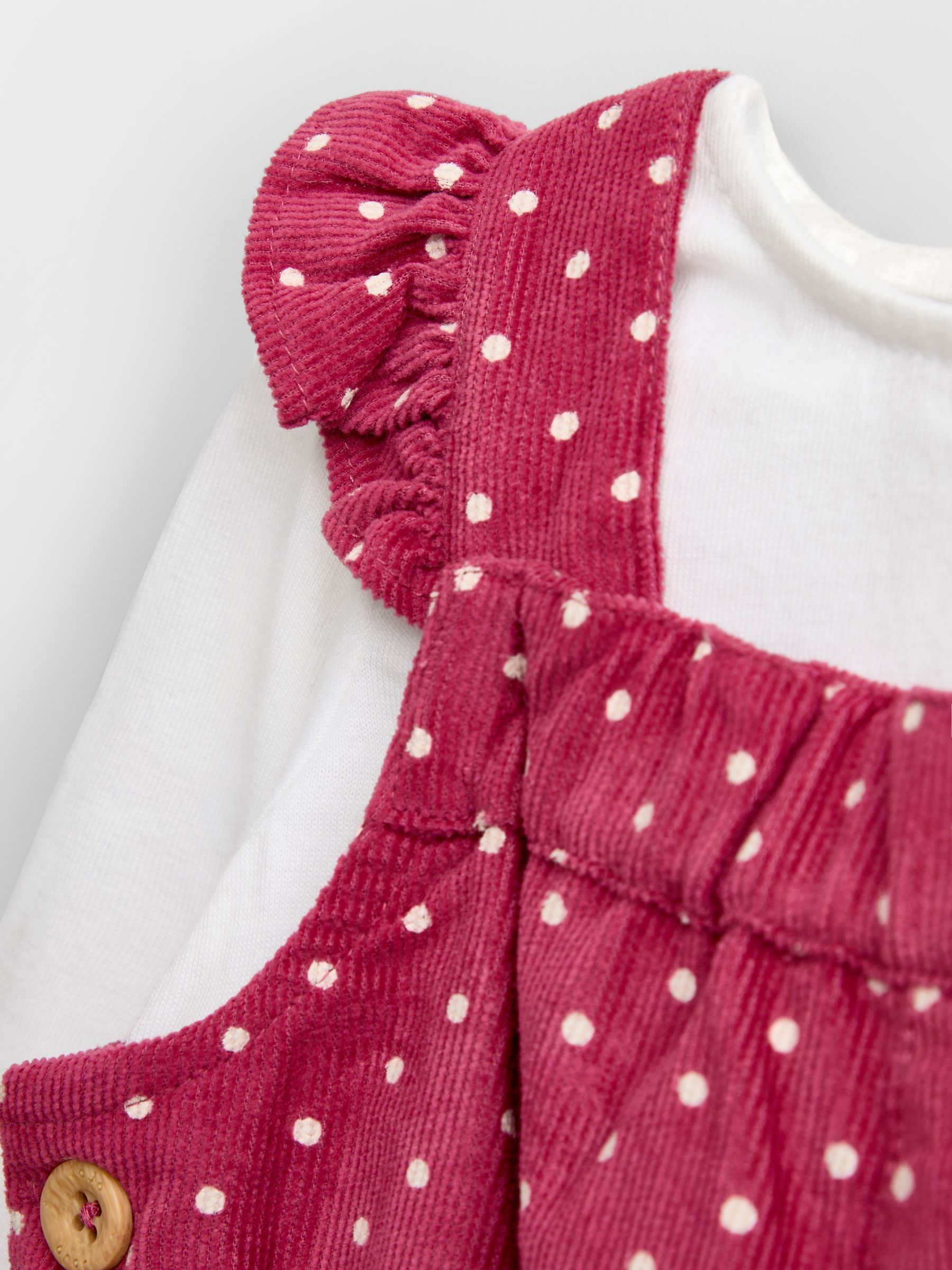 Dusky Pink Duck Appliqué Cord Dungarees & Top Set - Image 7 of 7