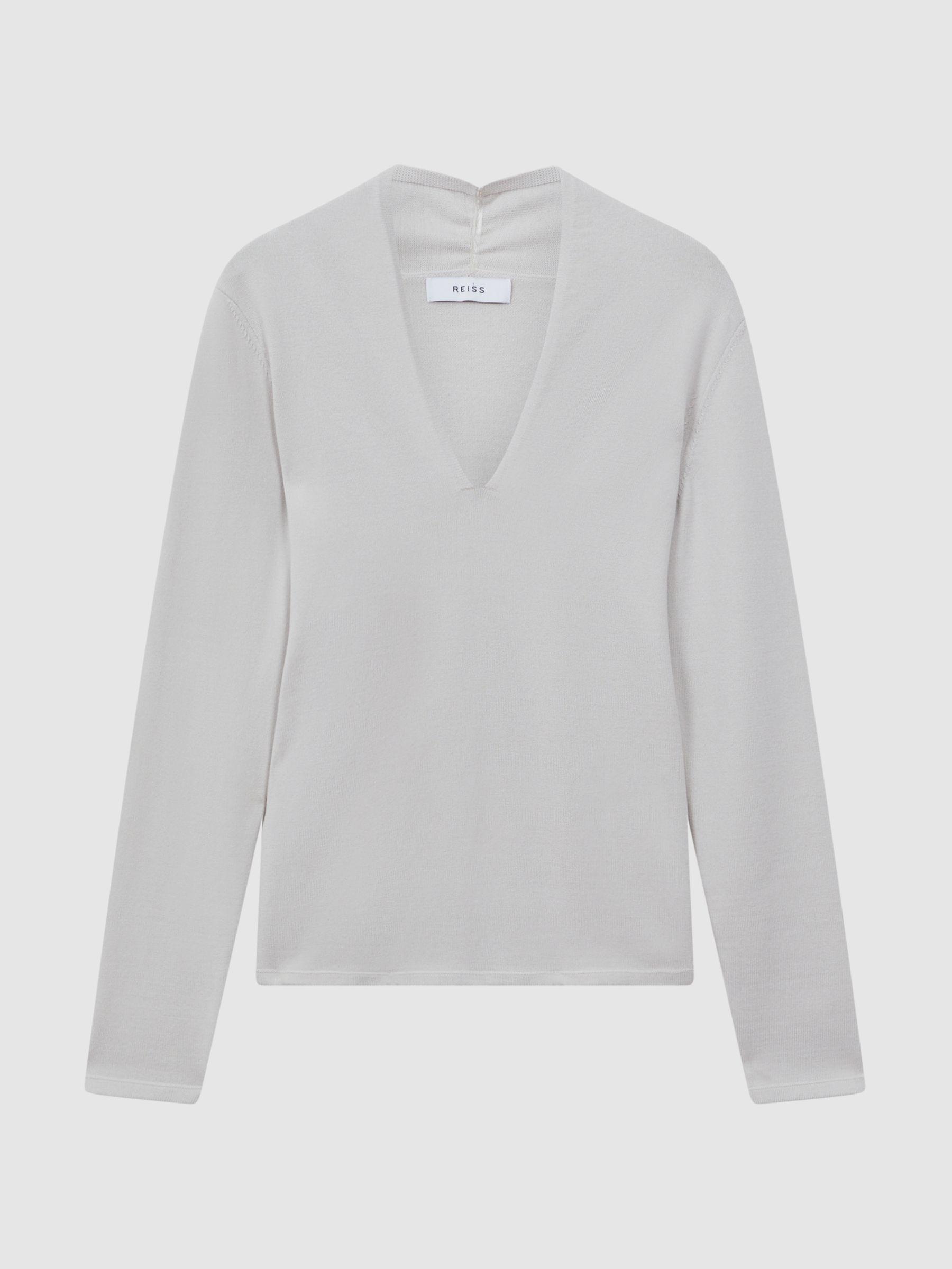 Ruche Half-Funnel Neck Top in Grey - image 1