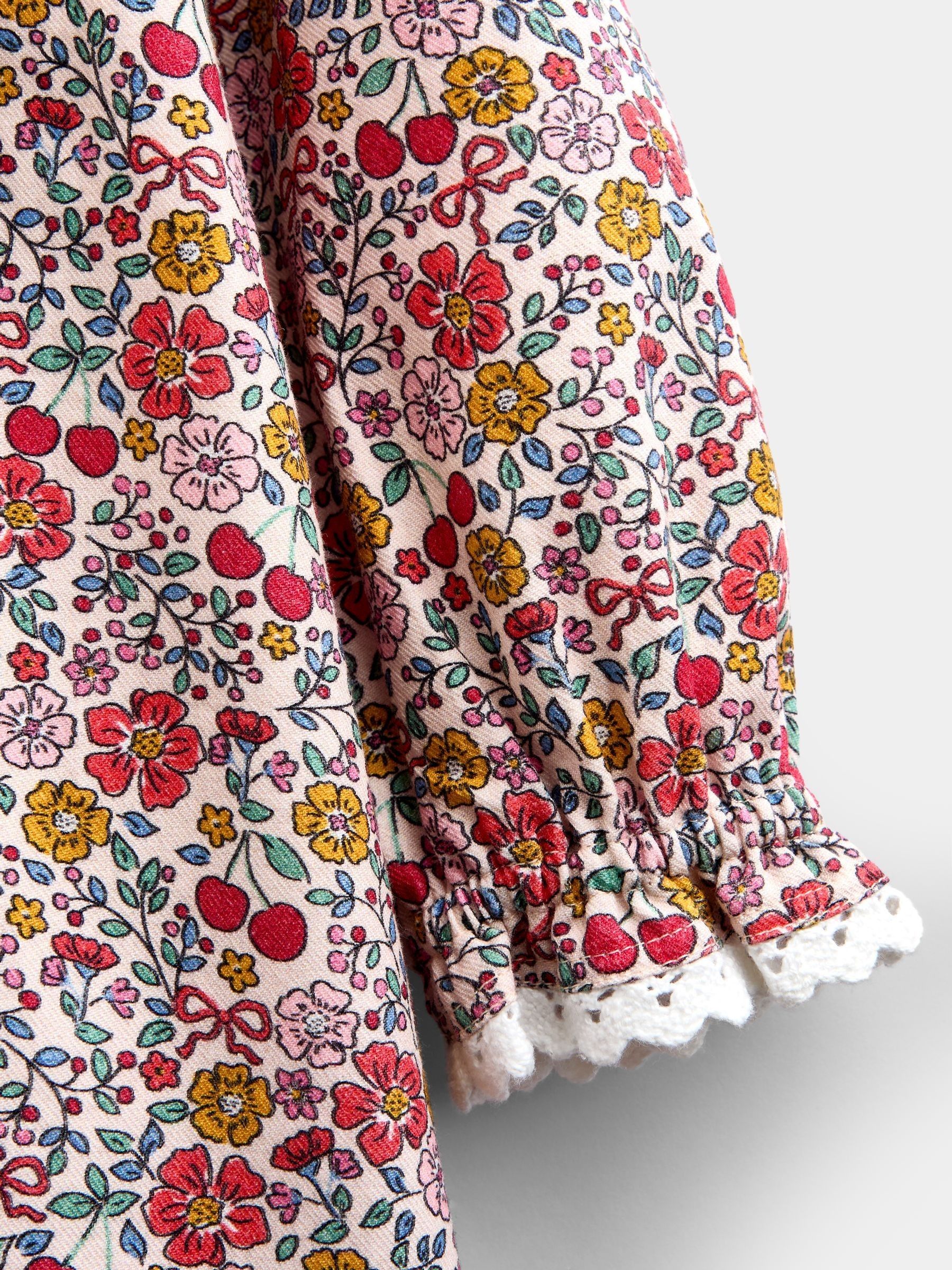 Cherry Floral Smocked Dress - Image 4 of 4 Cherry Floral Smocked Dress - Image 4 of 4