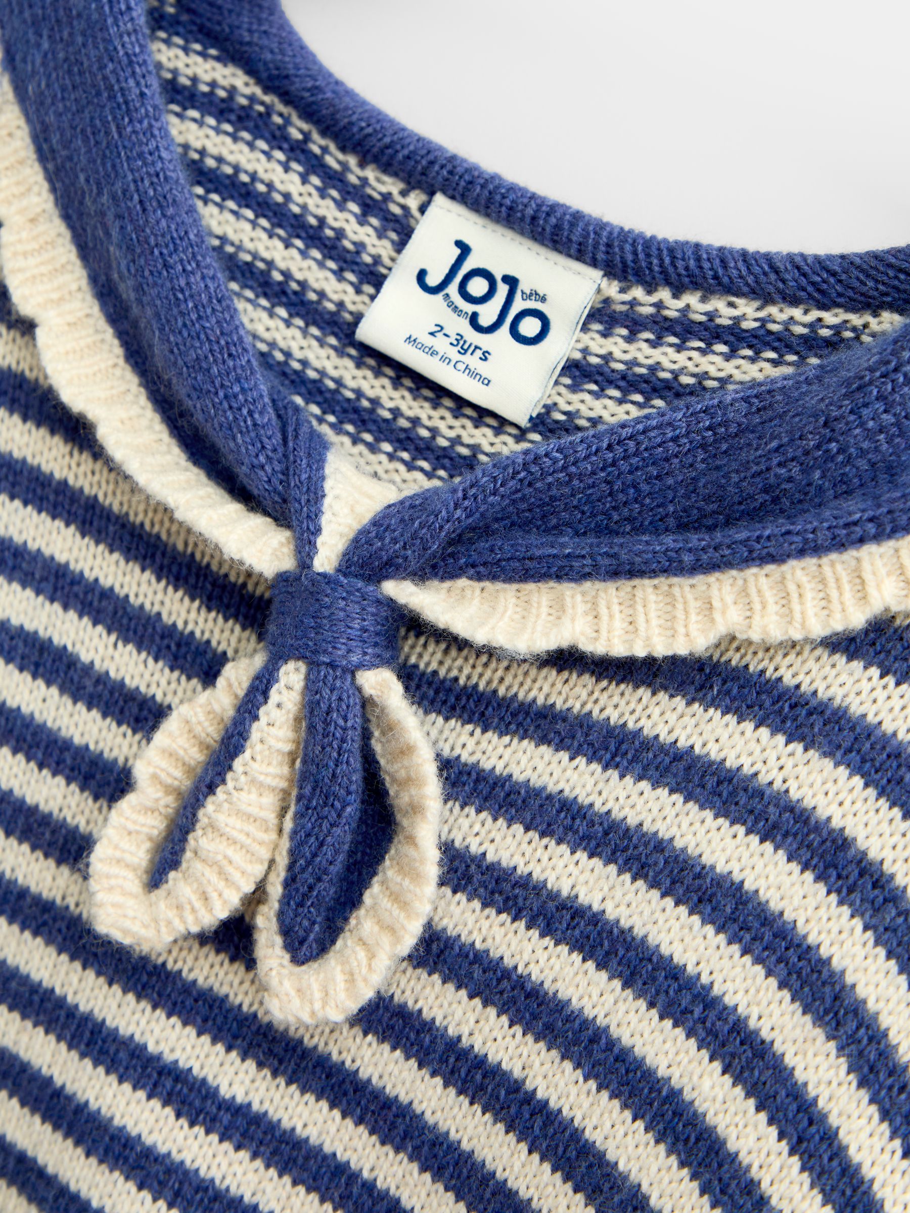 Navy Blue Sailor Sailor Scarf Pointelle Jumper - Image 3 of 4