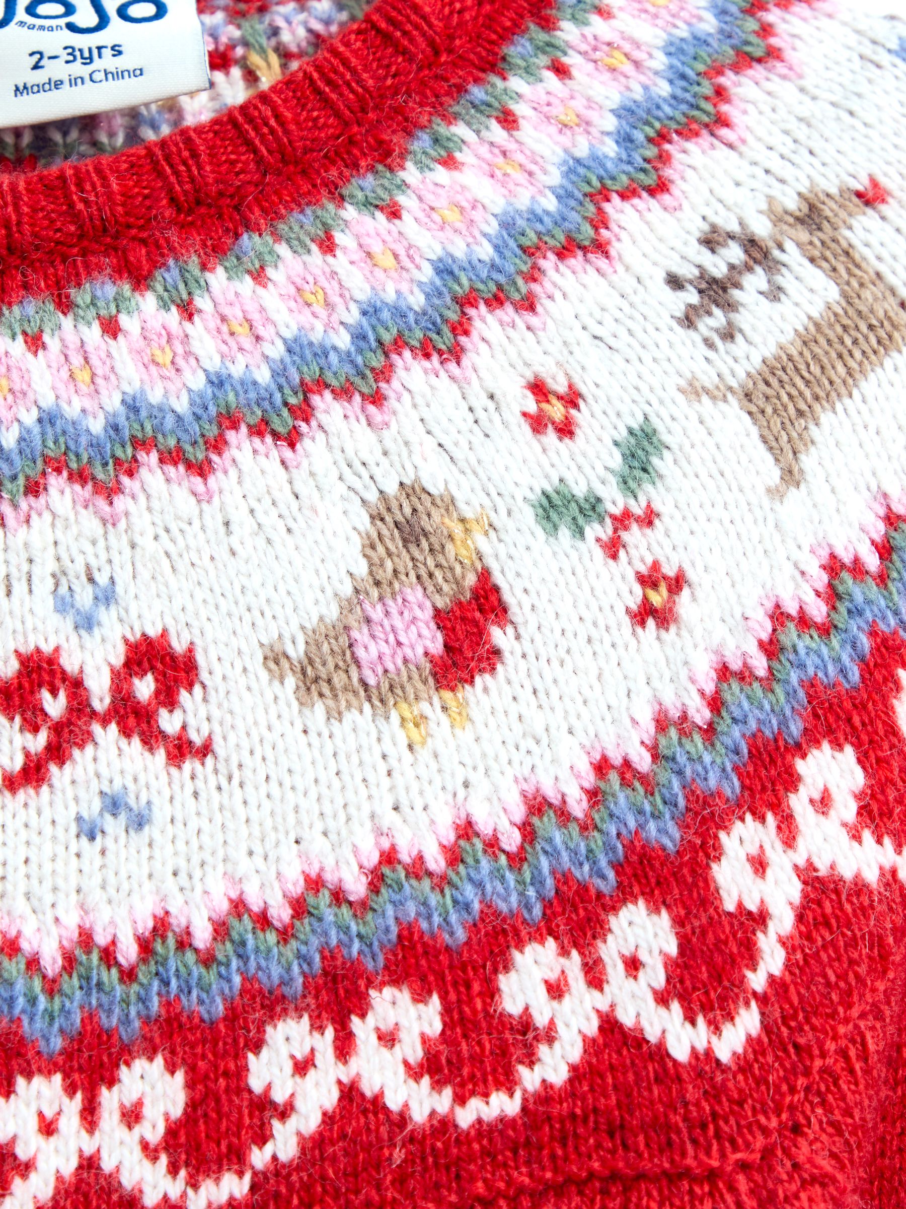 Bright Red Reindeer Fairisle Knitted Dress - Image 3 of 4