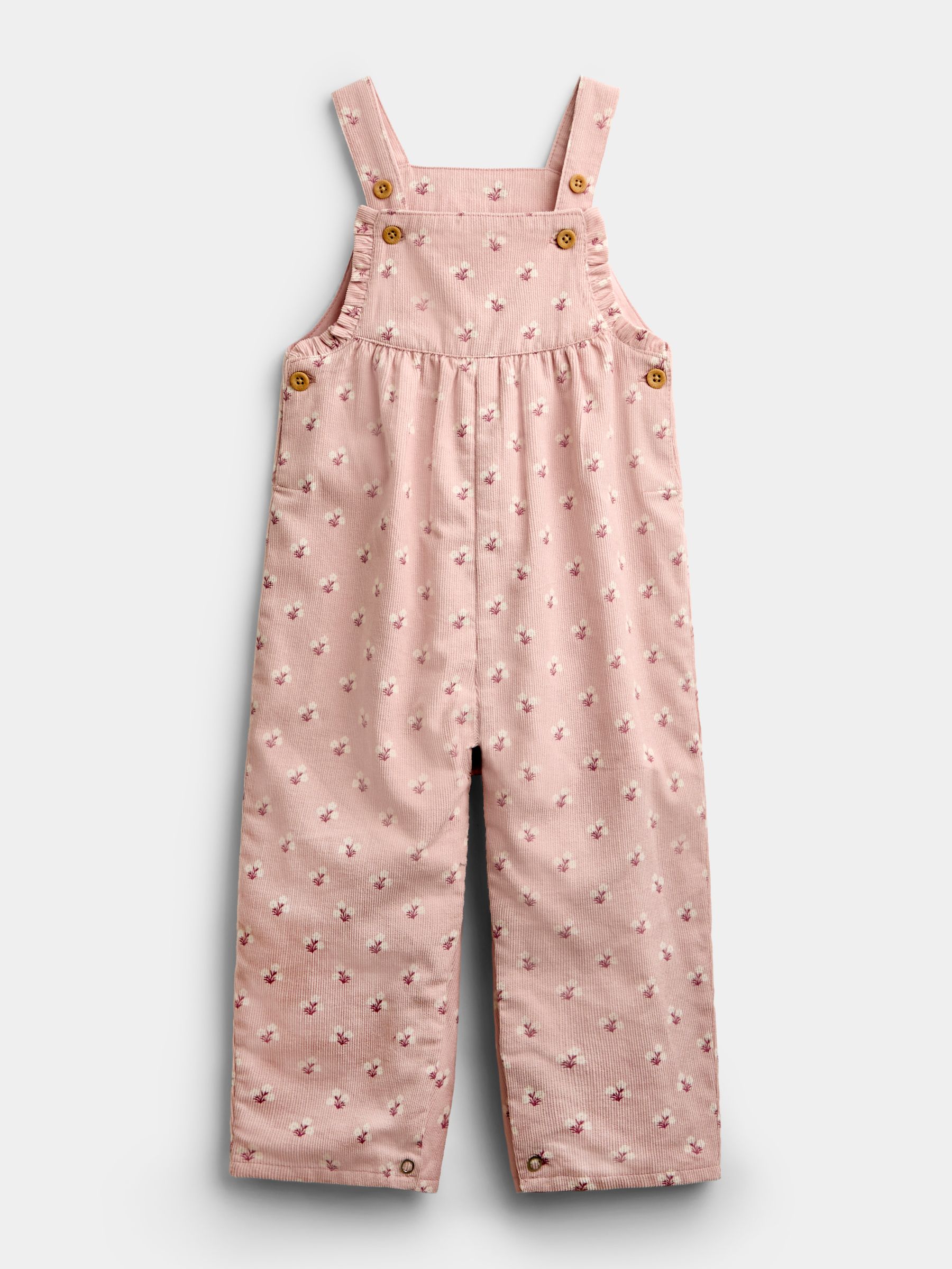 Pale Pink Floral Cord Dungarees - Image 1 of 4
