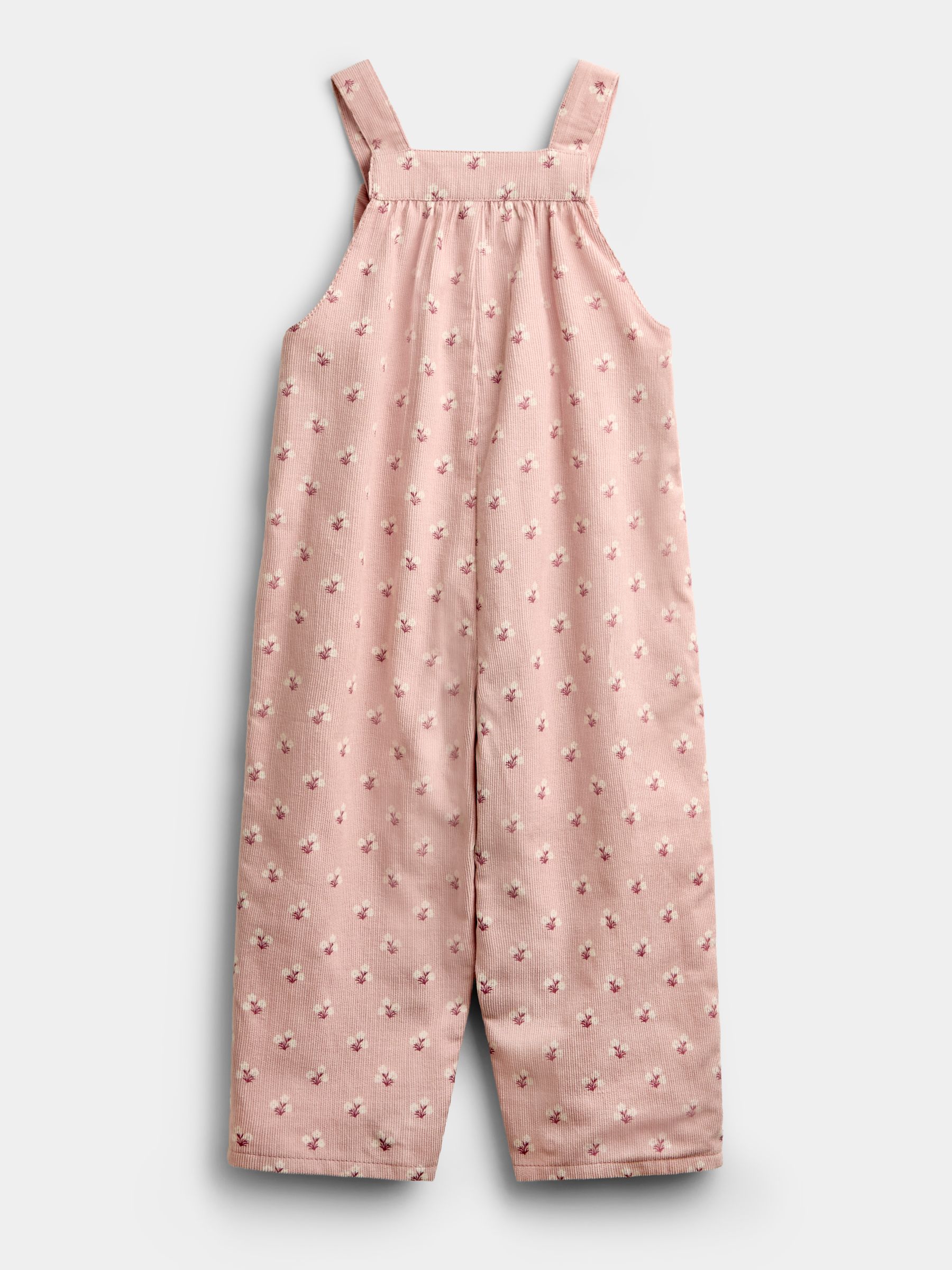 Pale Pink Floral Cord Dungarees - Image 2 of 4