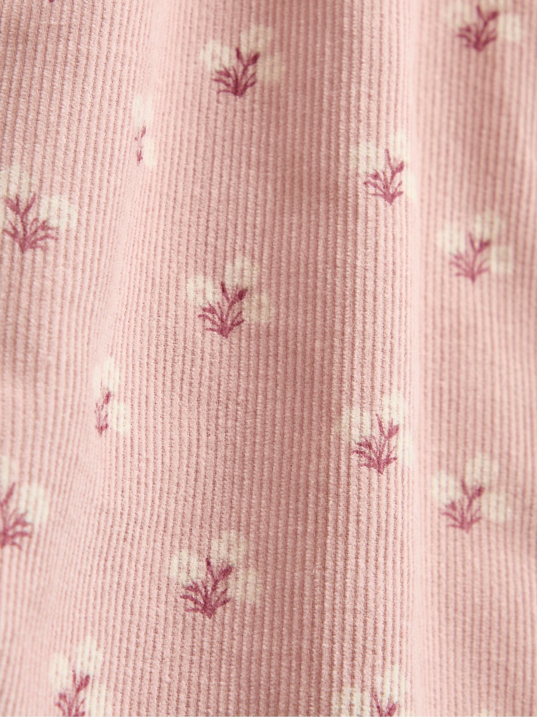 Pale Pink Floral Cord Dungarees - Image 4 of 4