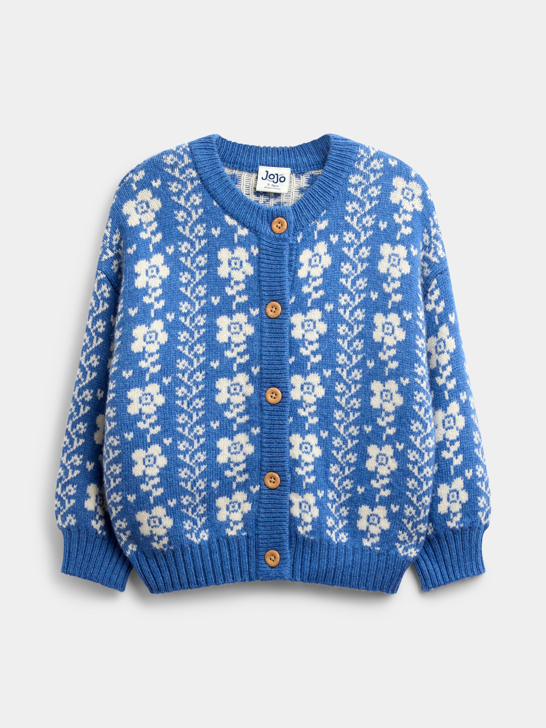 Blue Floral Knit Cardigan - Image 3 of 6