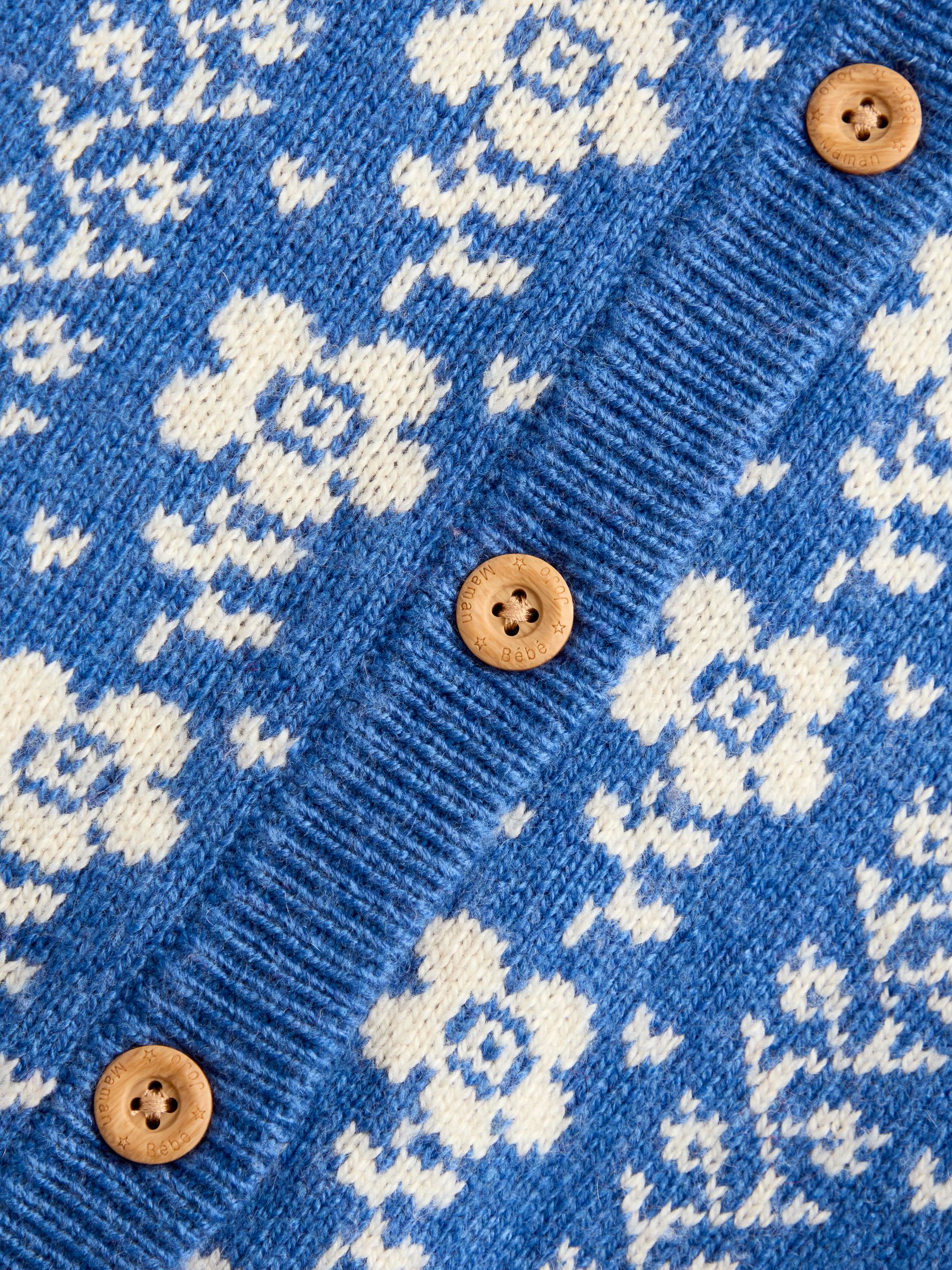 Blue Floral Knit Cardigan - Image 5 of 6