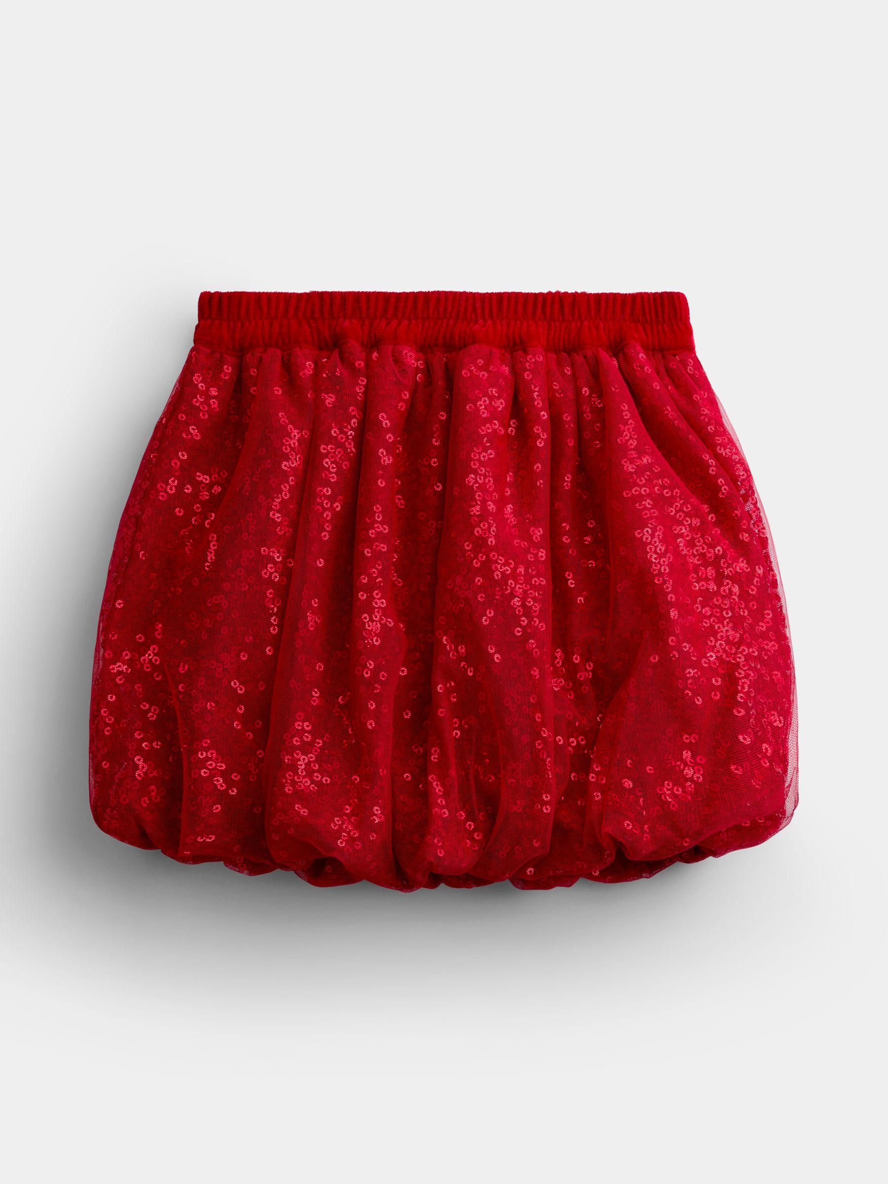 Red Sequin Bubble Skirt - Image 2 of 5
