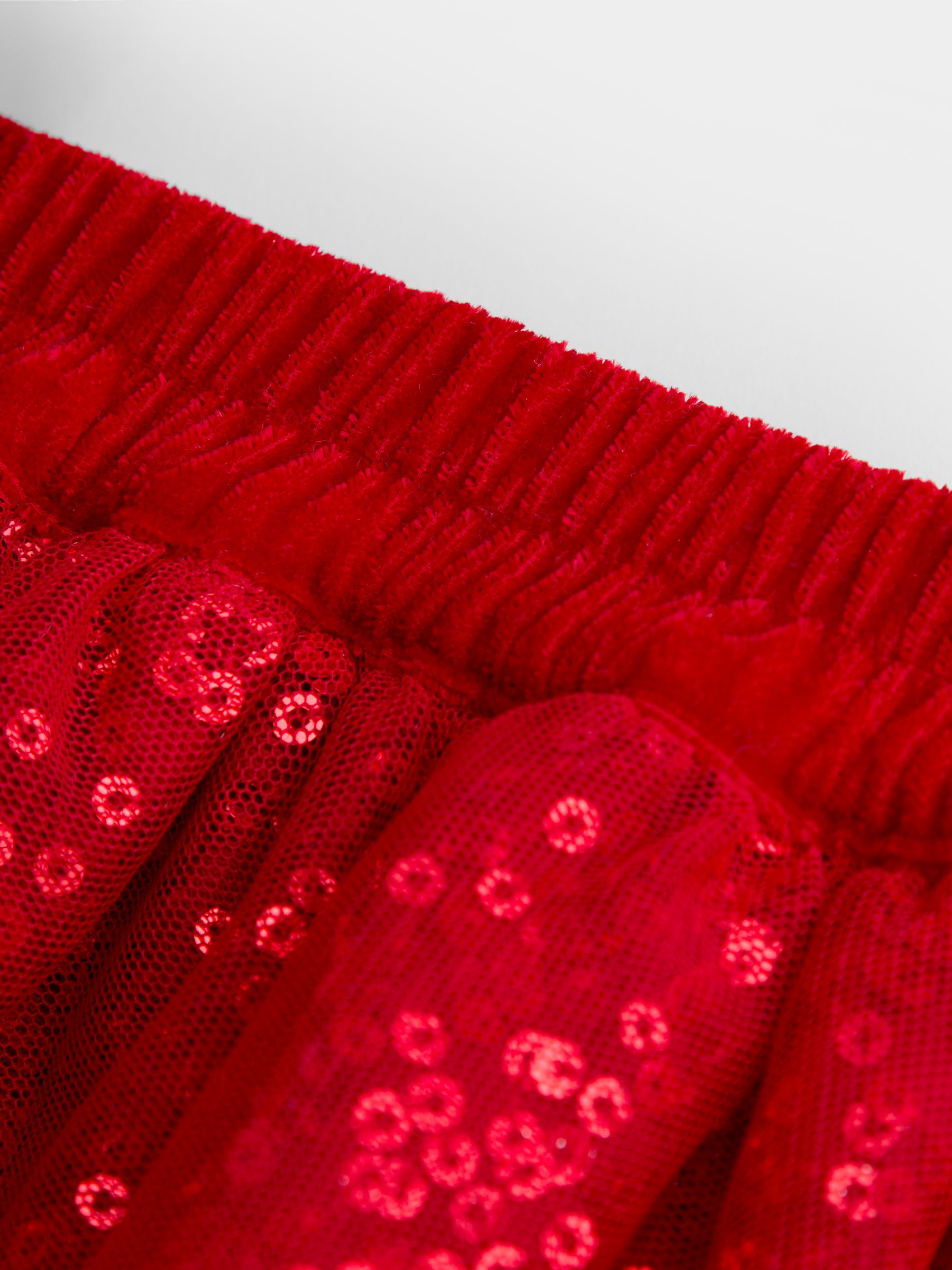 Red Sequin Bubble Skirt - Image 4 of 5