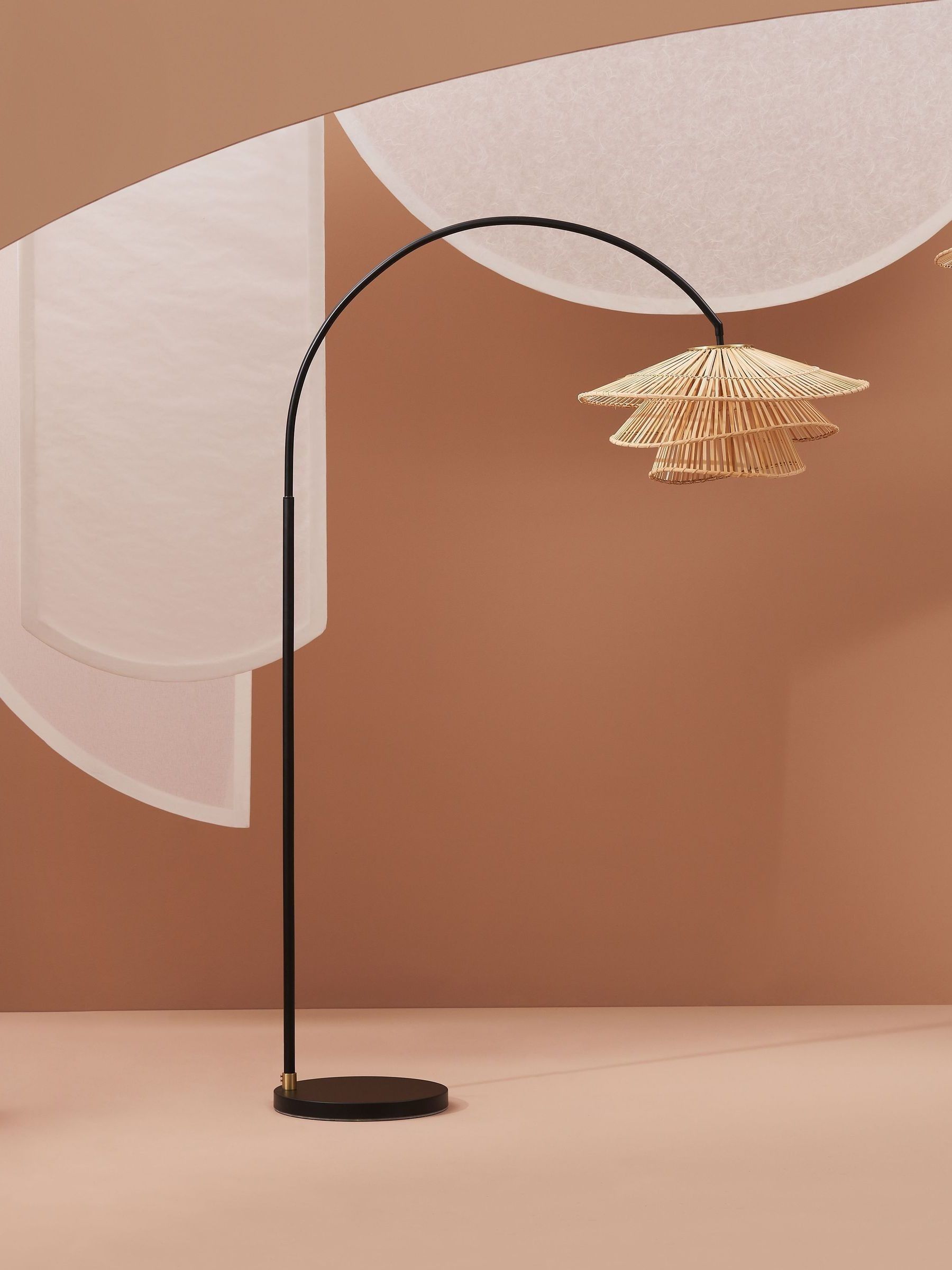 Weaver Arc Overreach Floor Lamp in Natural Bamboo - Image 1 of 3