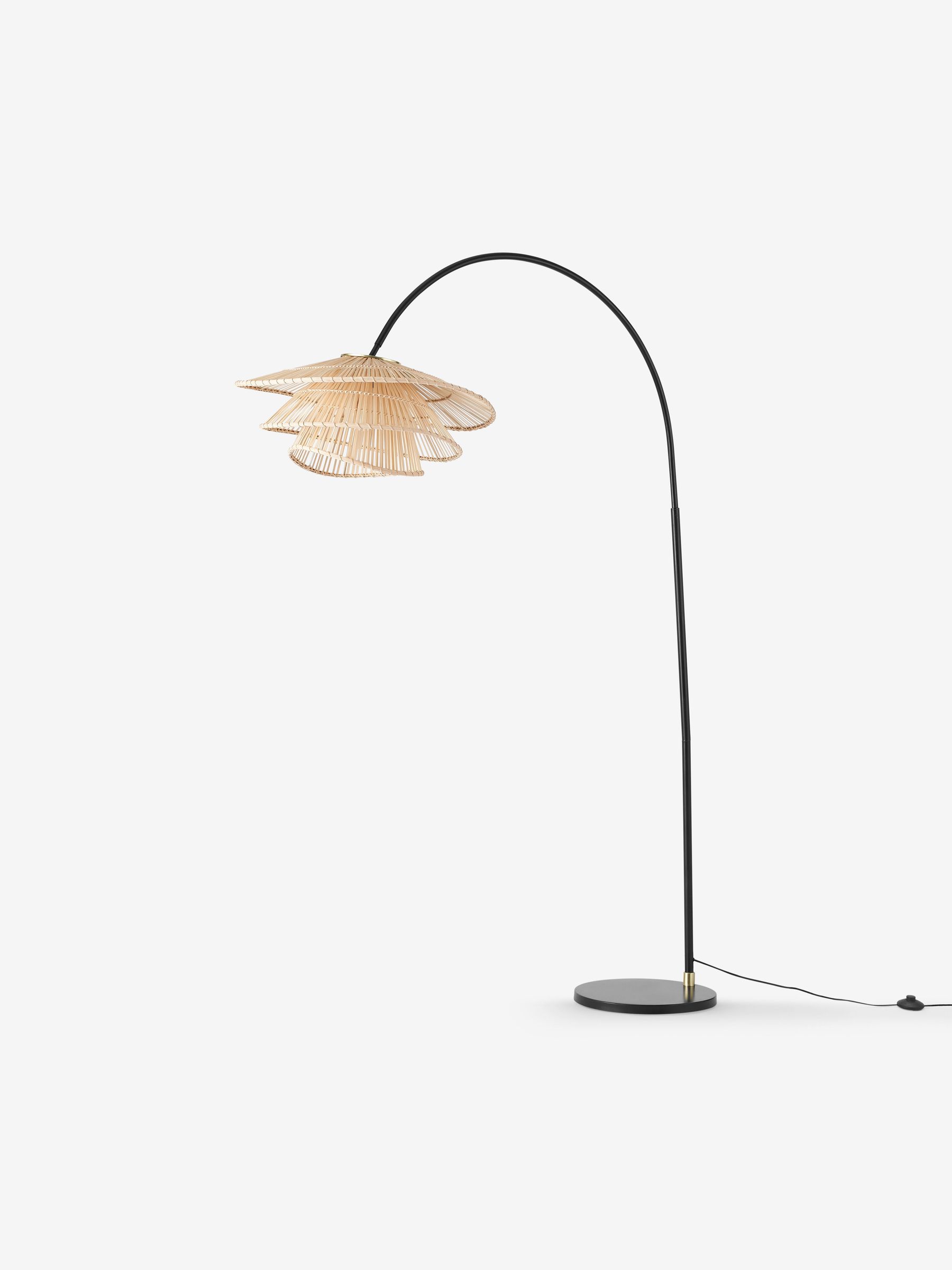 Weaver Arc Overreach Floor Lamp in Natural Bamboo - Image 2 of 3