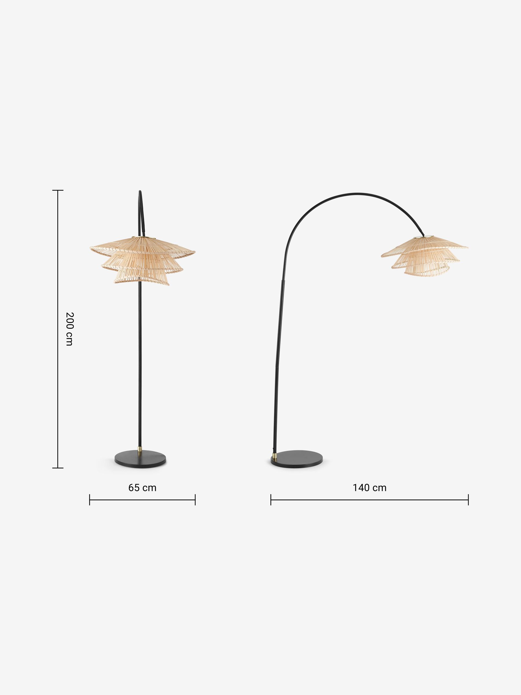 Weaver Arc Overreach Floor Lamp in Natural Bamboo - Image 3 of 3