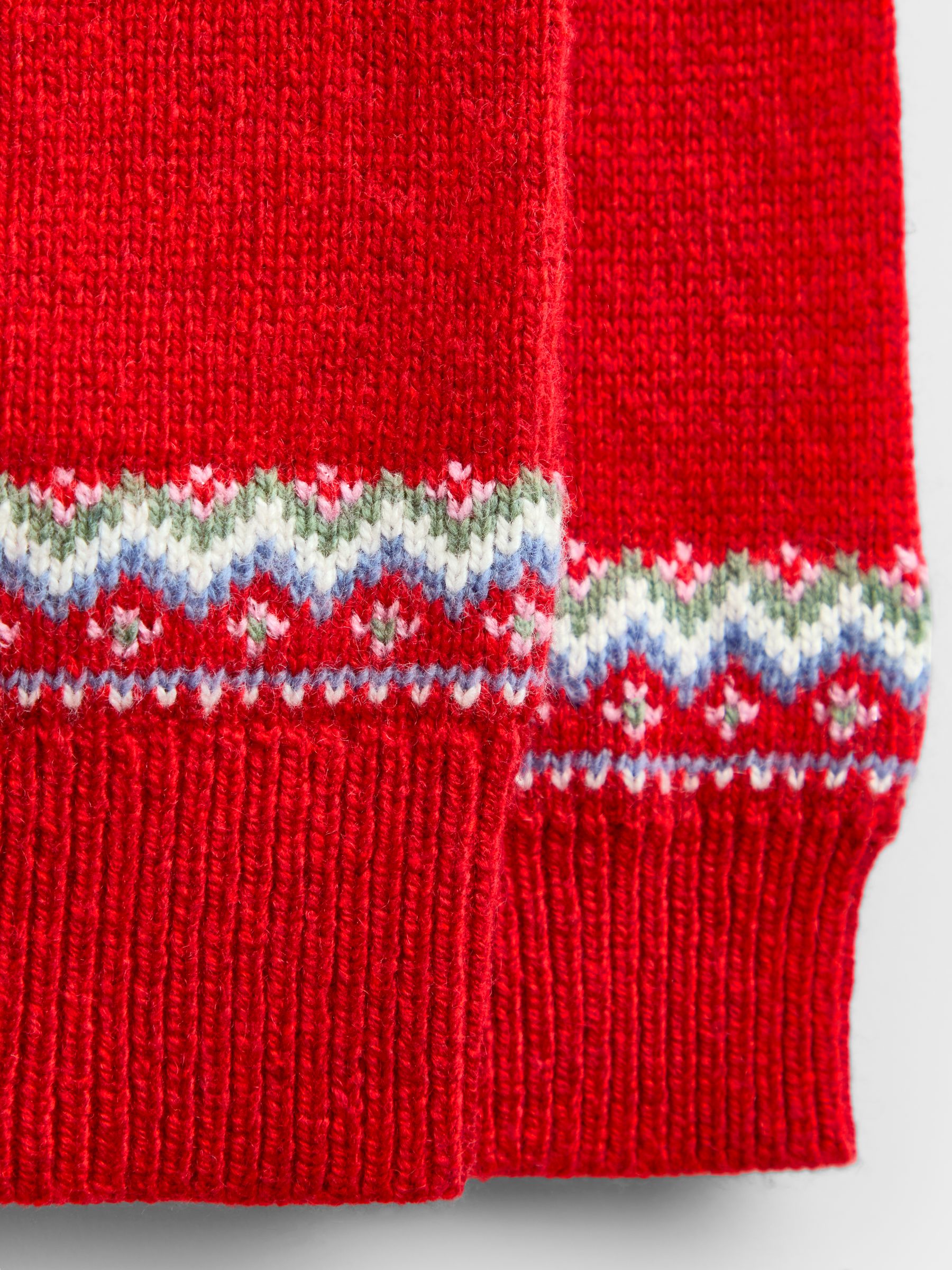 Berry Red Robin & Bow Fairisle Christmas Cardigan - Image 4 of 4