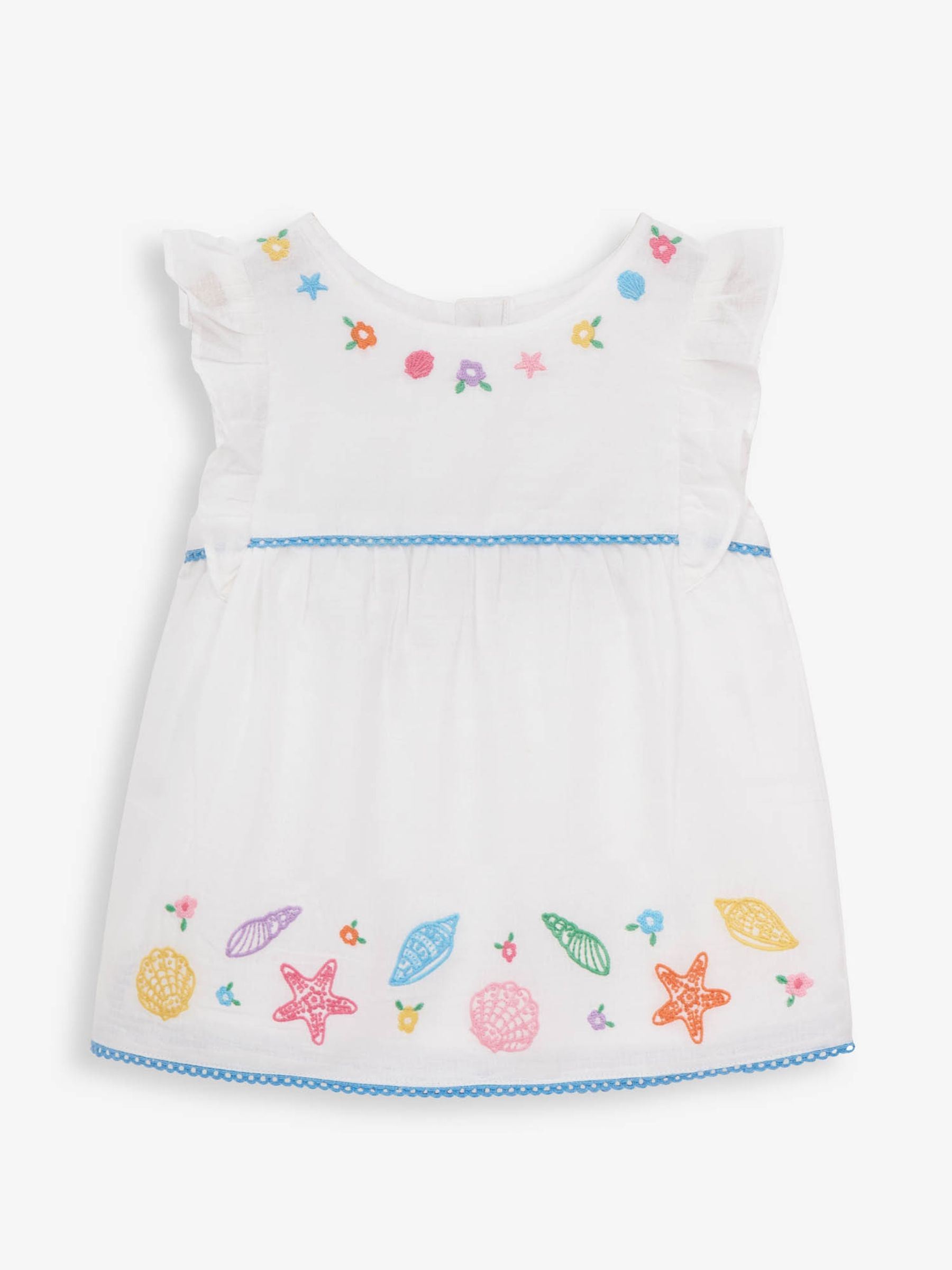 White Pretty Shell Embroidered Shell Blouse - Image 1 of 2