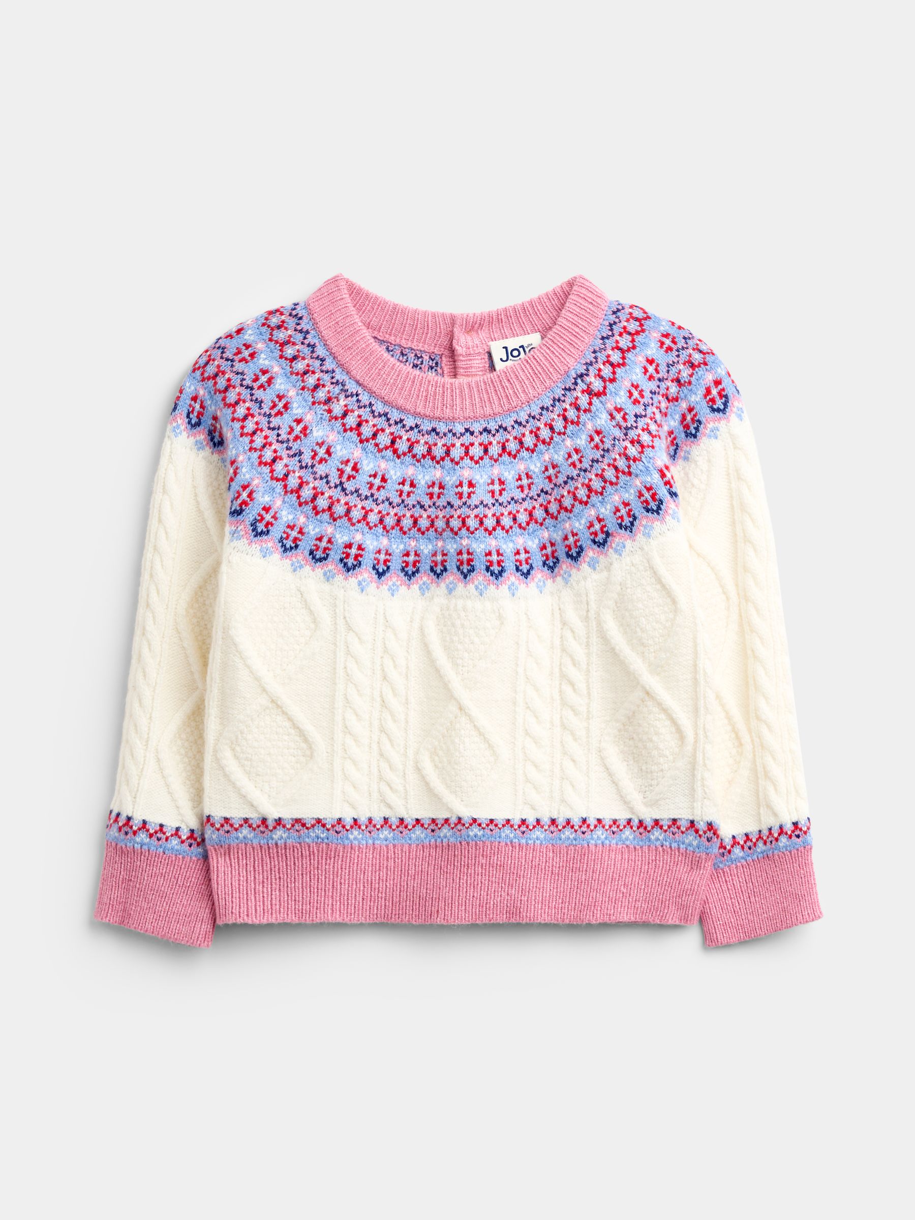 Ecru Nordic Fairisle Cable Jumper - Image 1 of 4