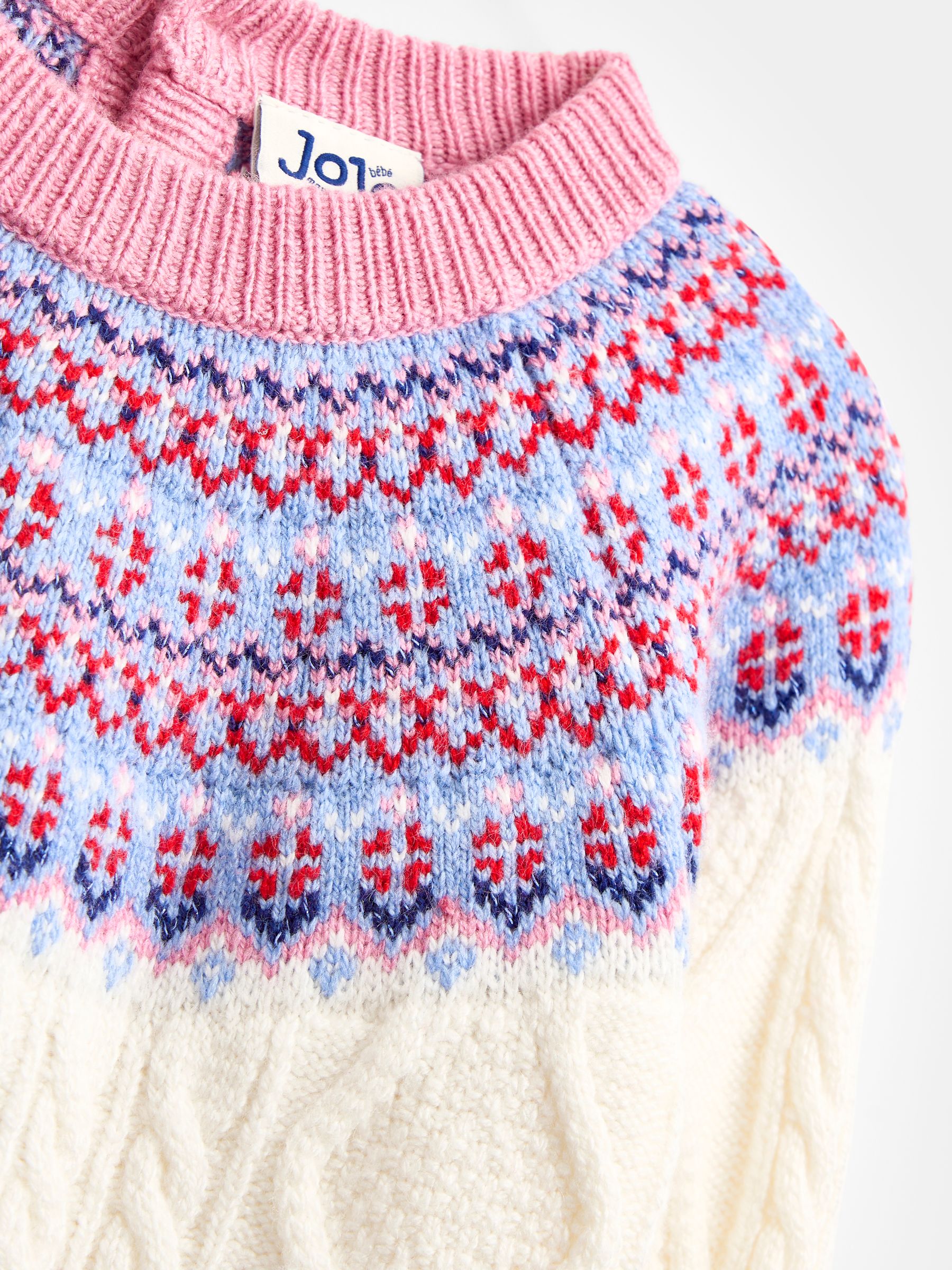 Ecru Nordic Fairisle Cable Jumper - Image 3 of 4