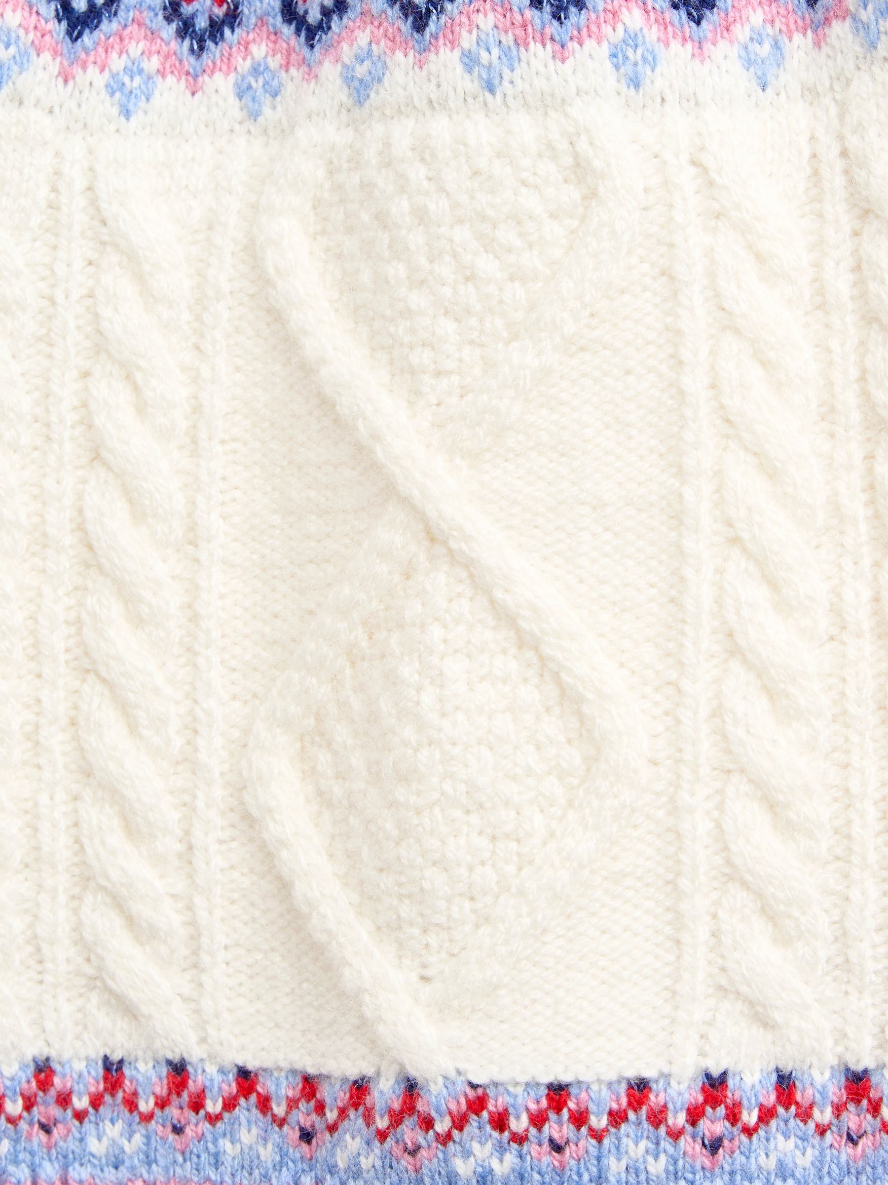 Ecru Nordic Fairisle Cable Jumper - Image 4 of 4 Ecru Nordic Fairisle Cable Jumper - Image 4 of 4