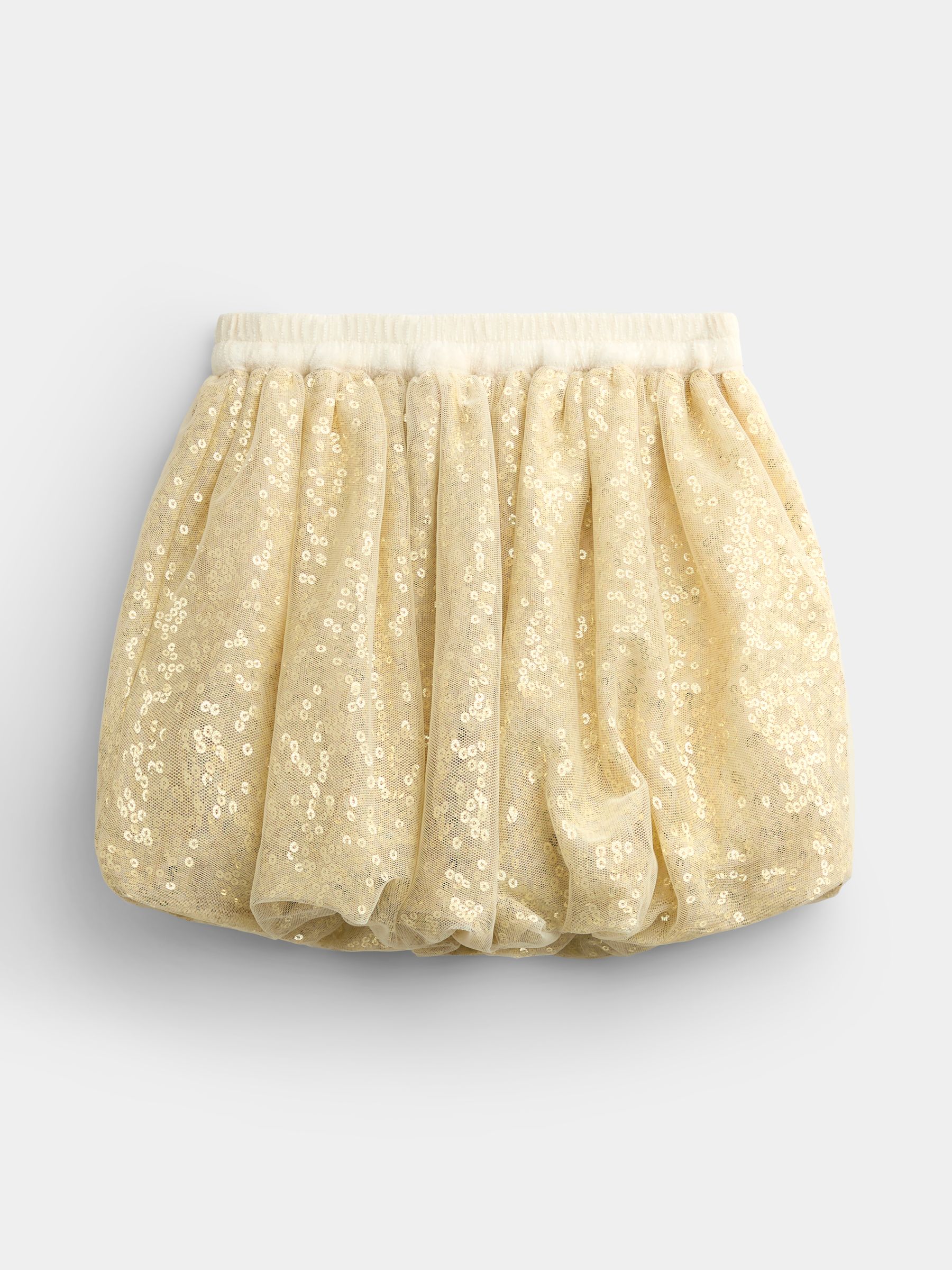 Light Gold Sequin Bubble Skirt - Image 3 of 5