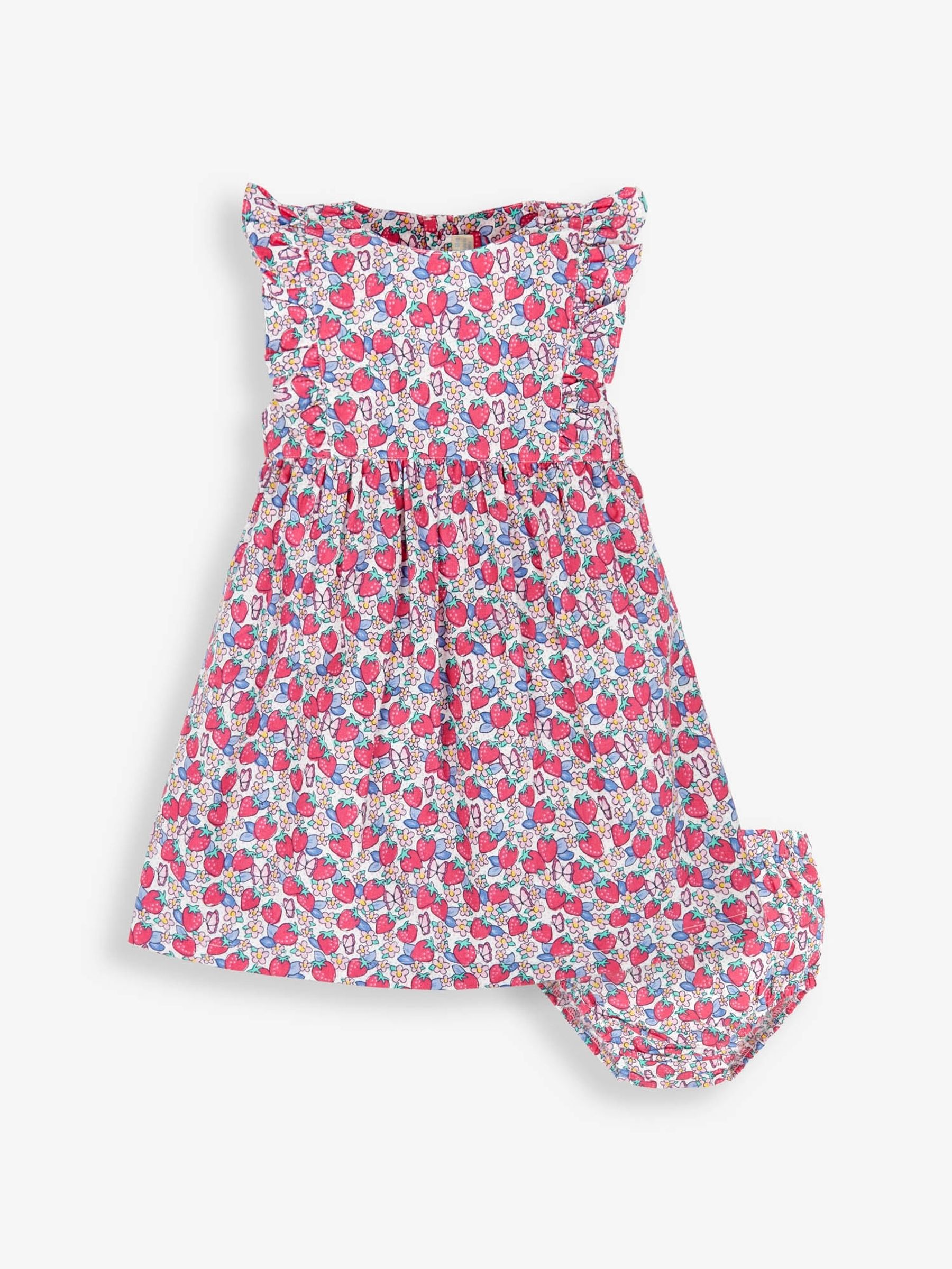Pink Pretty Strawberry Print Summer Dress - Image 1 of 4