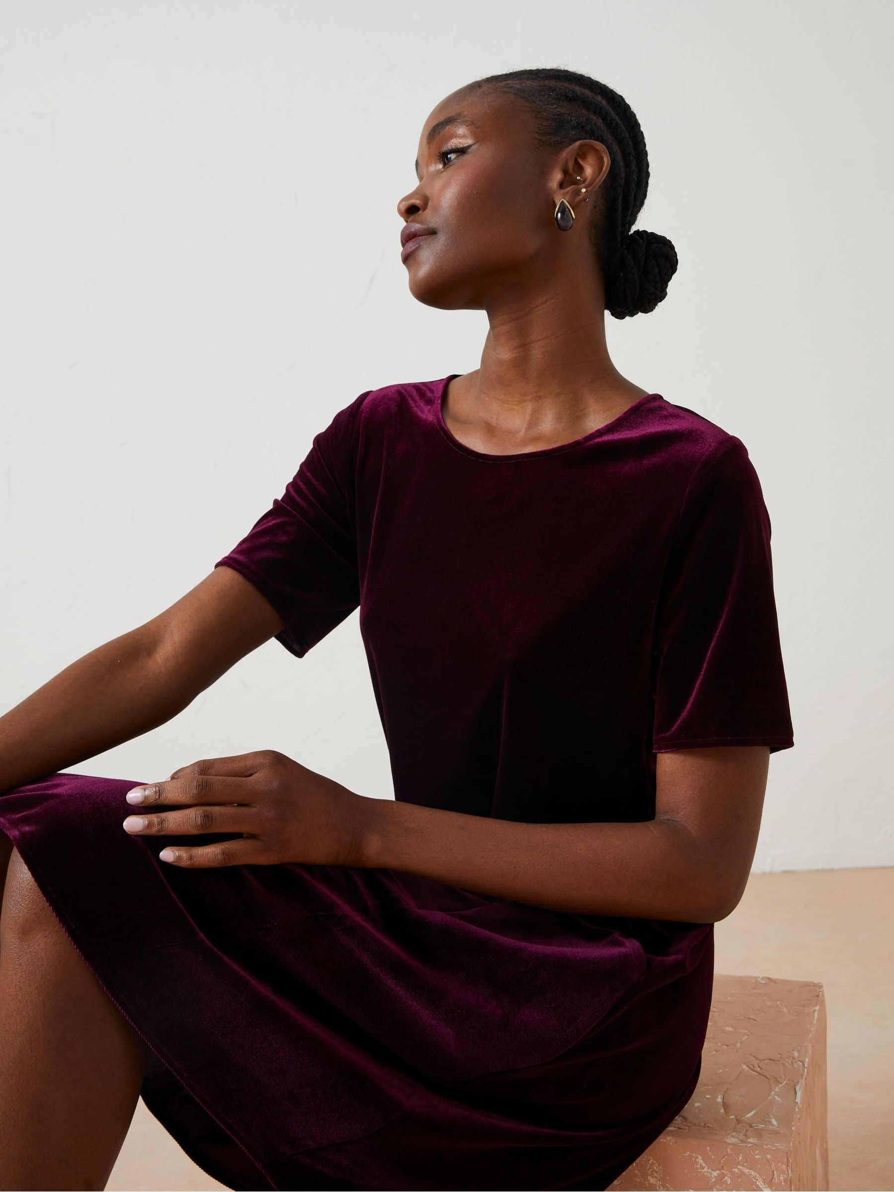 Purple Simone Velvet Dress - Image 3 of 6