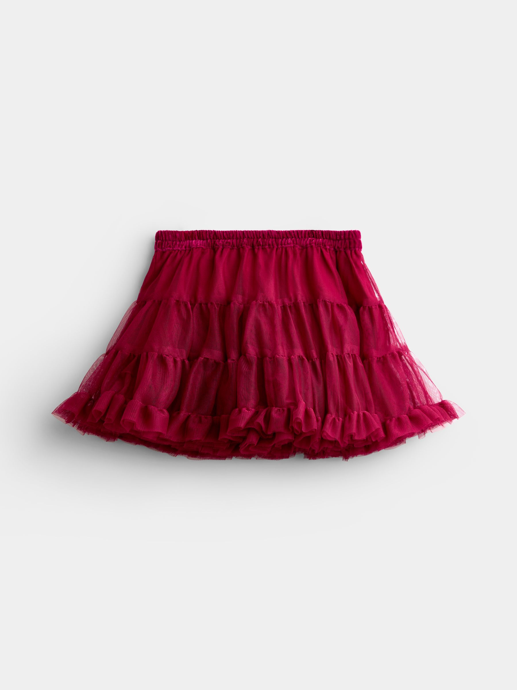 Burgundy Red Ruffle Skirt - Image 2 of 5