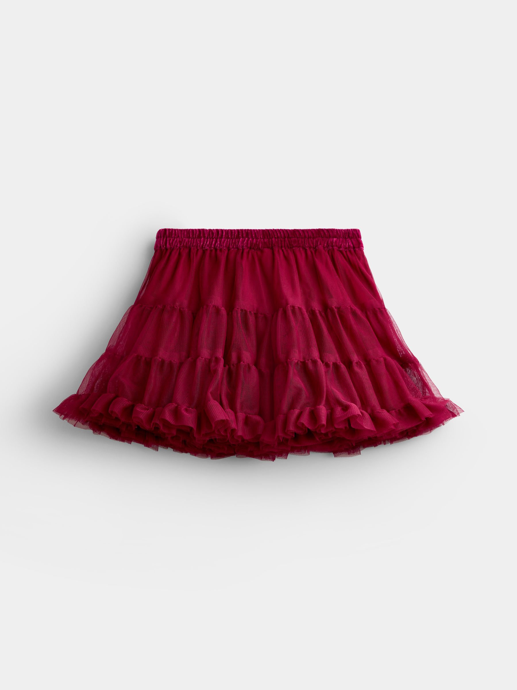 Burgundy Red Ruffle Skirt - Image 3 of 5