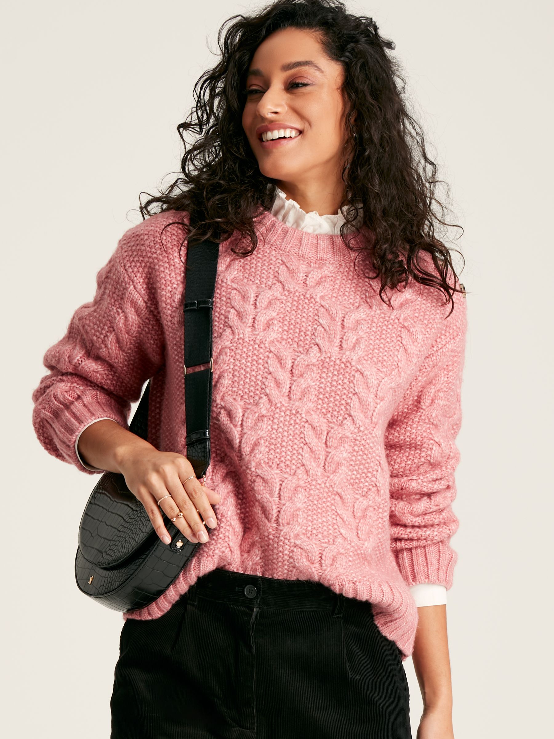 Pippa Pink Cable Knit Jumper - Image 1 of 6