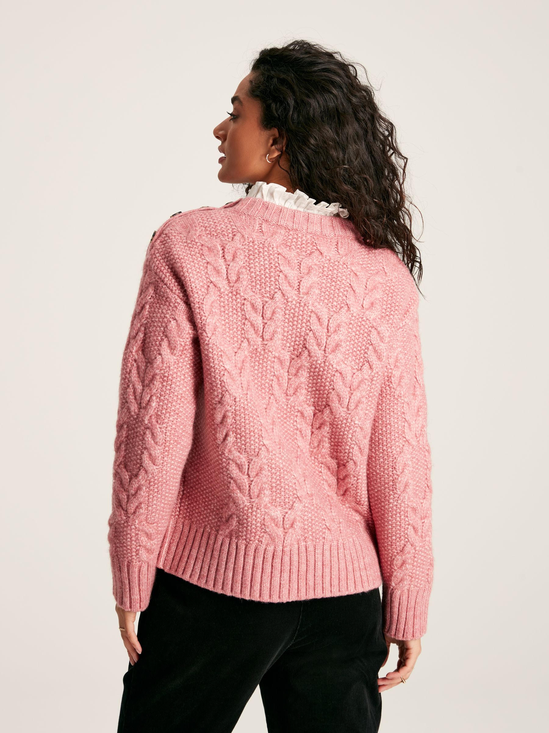 Pippa Pink Cable Knit Jumper - Image 2 of 6