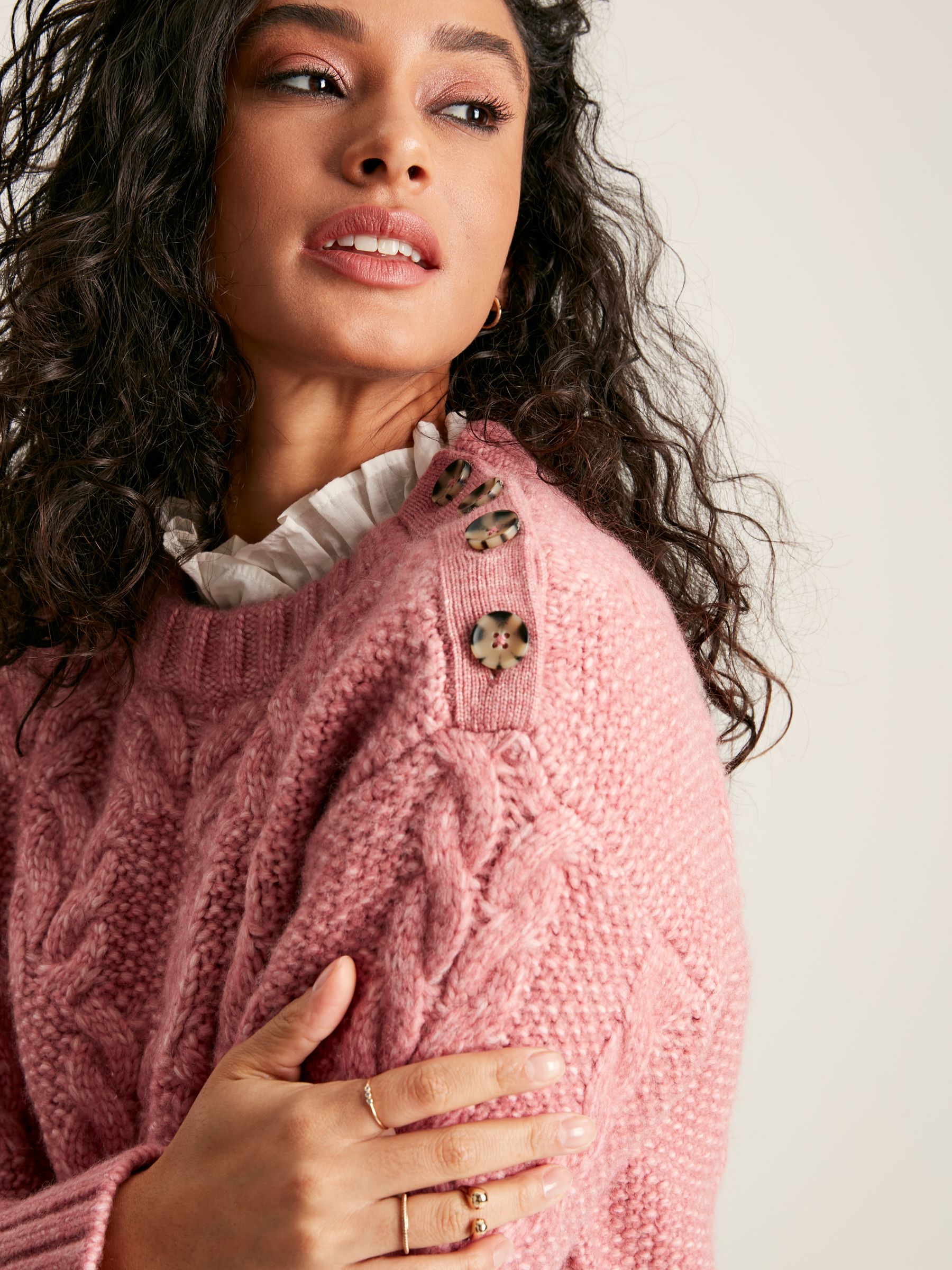 Pippa Pink Cable Knit Jumper - Image 4 of 6