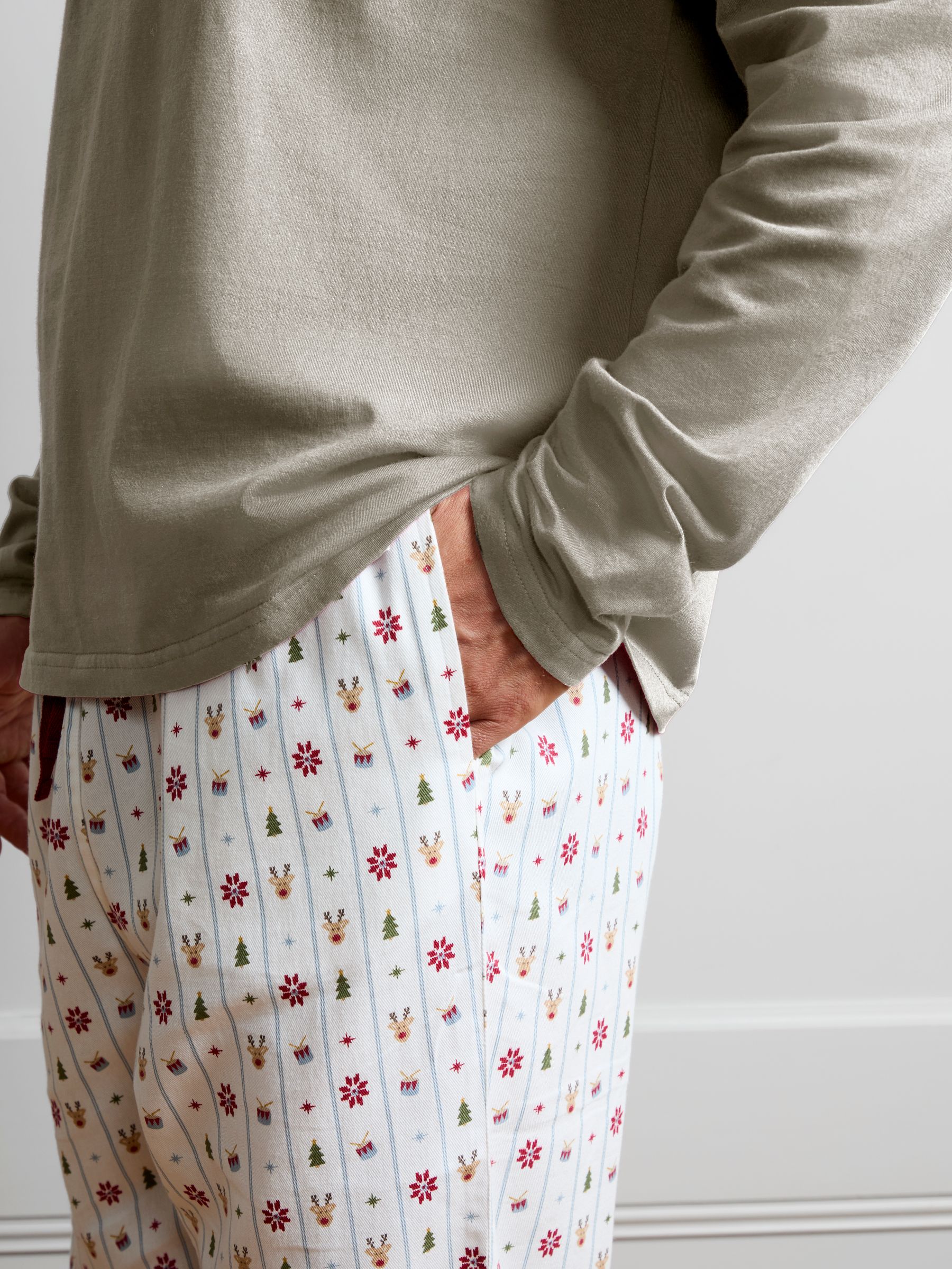 Cream Christmas Character Stripe Men's Pyjamas - Image 5 of 5 Cream Christmas Character Stripe Men's Pyjamas - Image 5 of 5