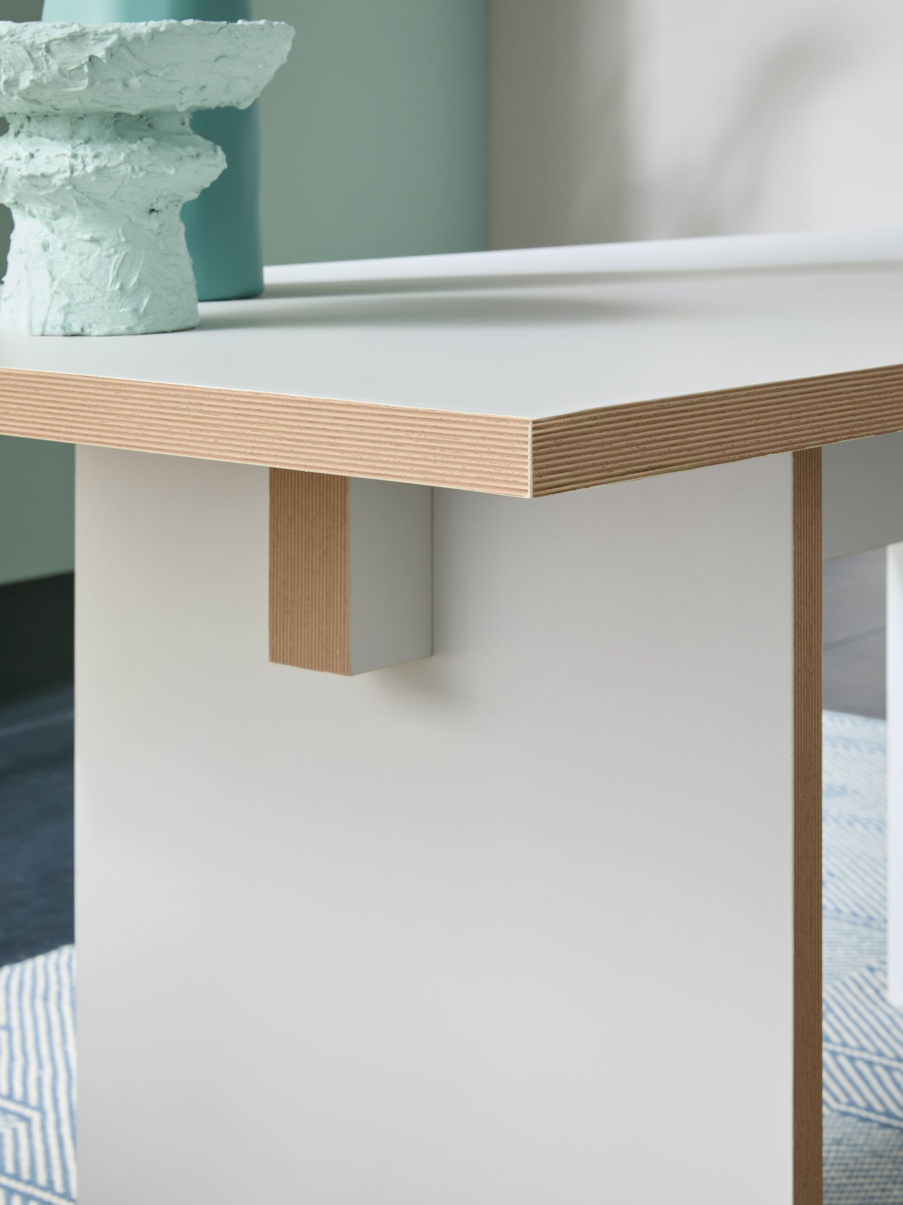 Zayla Rectangle Fixed Dining Table in Grey - Image 2 of 3