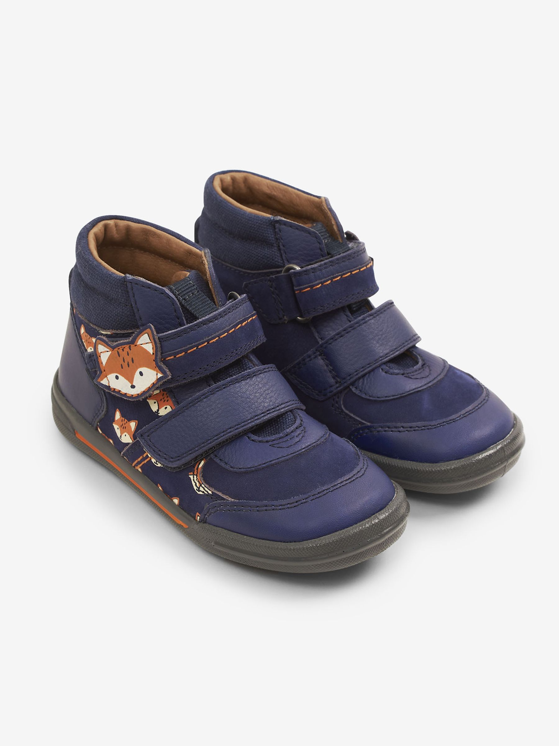 Navy Start-Rite Fox Print Leather Boots - Image 4 of 7