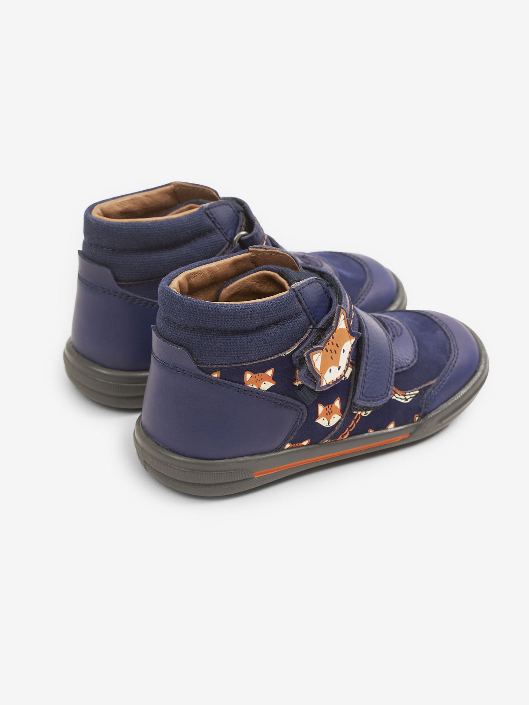 Navy Start-Rite Fox Print Leather Boots - Image 6 of 7