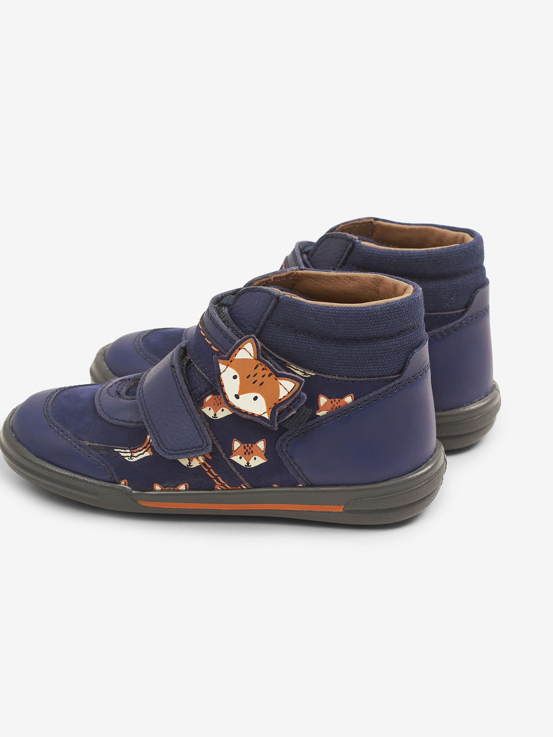 Navy Start-Rite Fox Print Leather Boots - Image 7 of 7