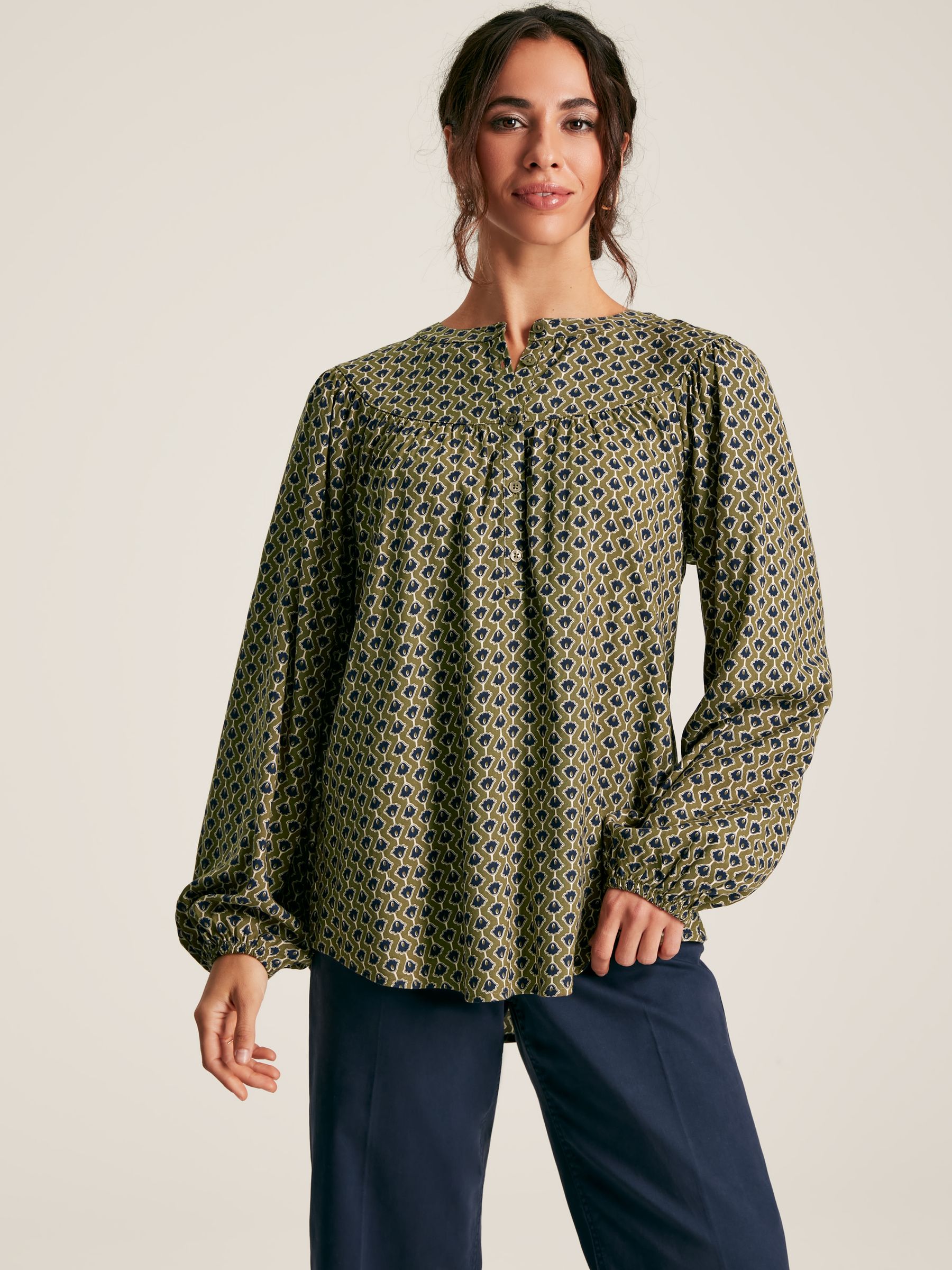 Myra Green Balloon Sleeve Blouse - Image 1 of 6