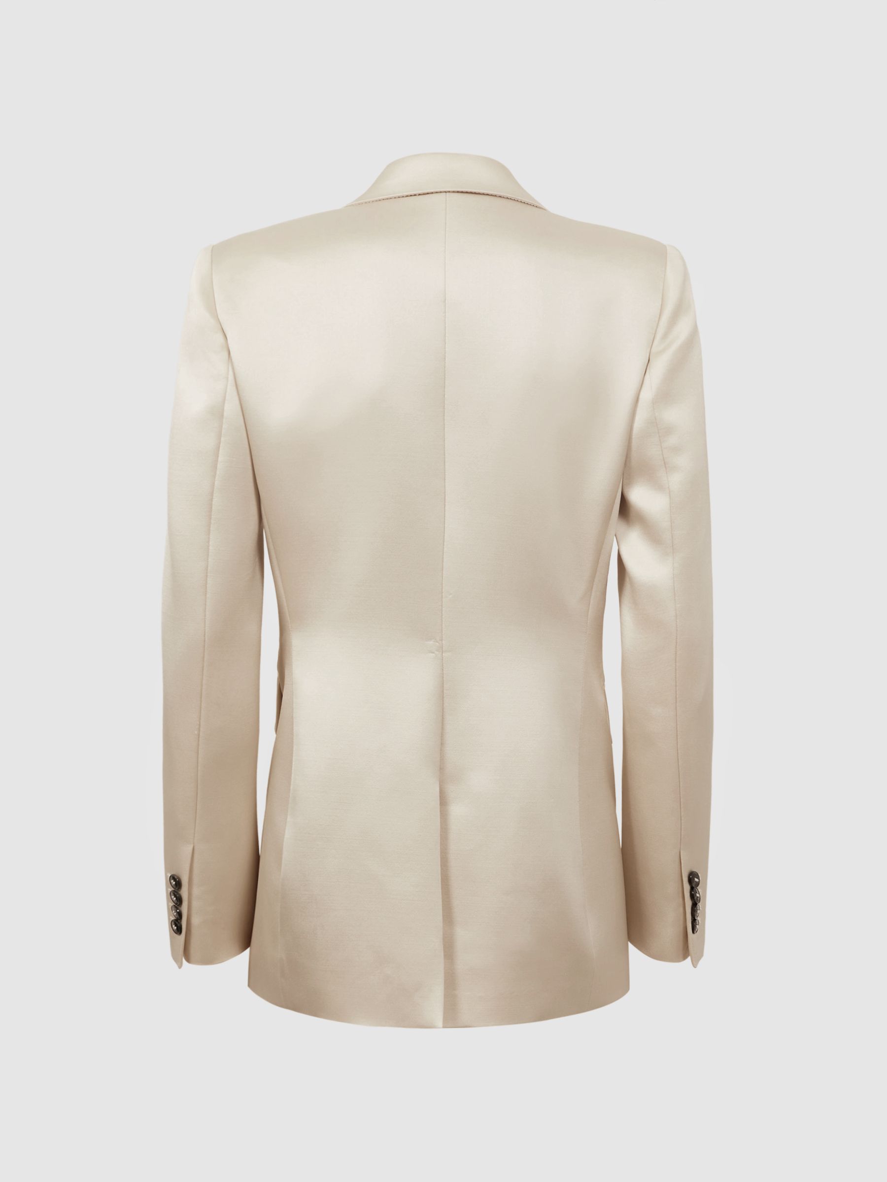 Satin Single Breasted Blazer in Cream - Image 5 of 7