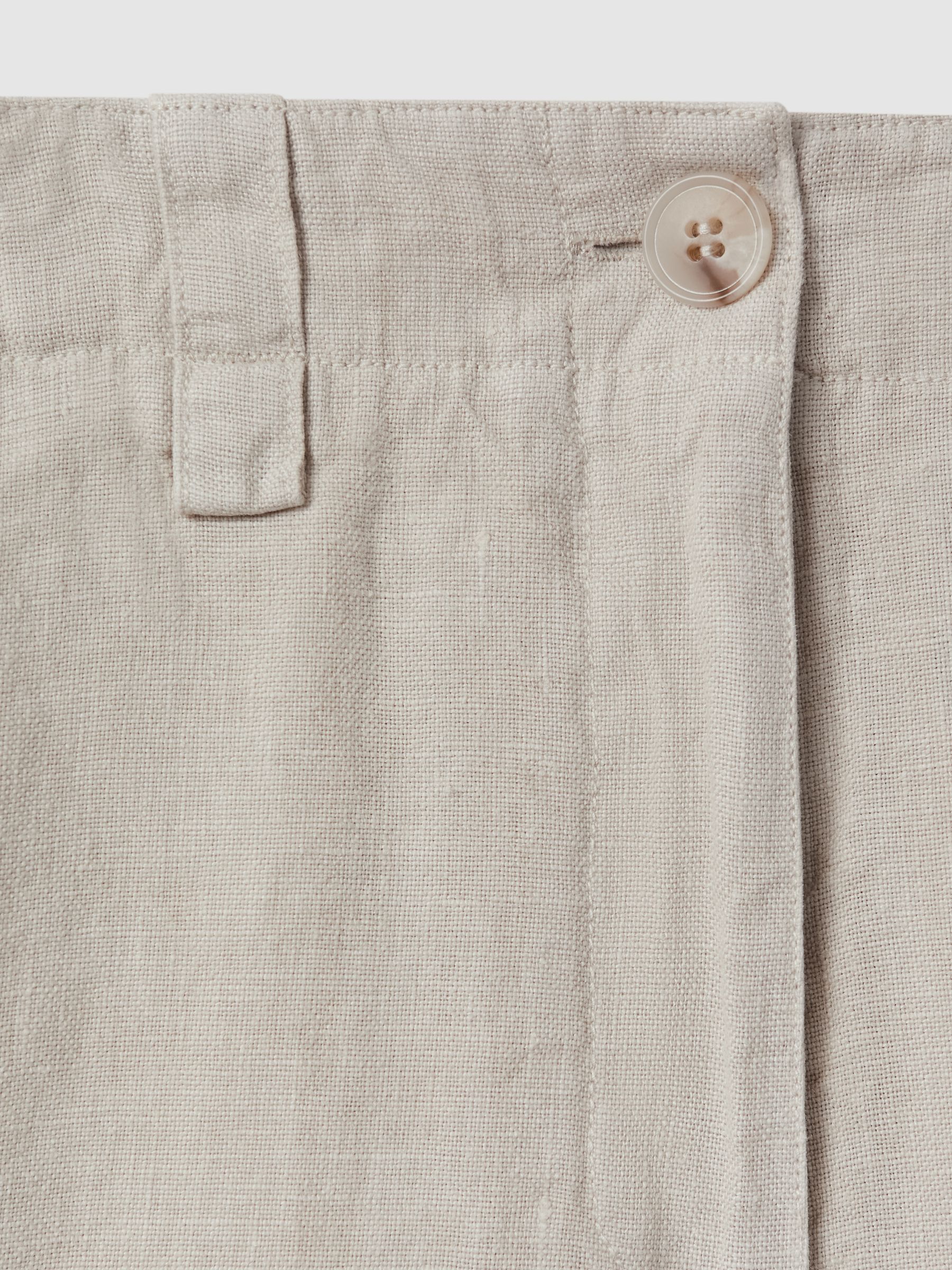 Demi Oatmeal 100% Linen Garment Dyed Shorts - Image 5 of 5