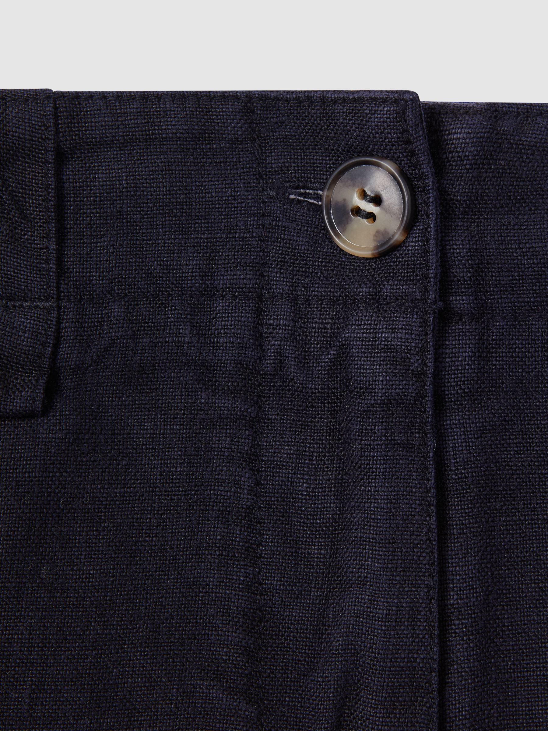 Demi Navy 100% linnen Kledingstuk Geverfd Korte Broek - Afbeelding 6 van 6