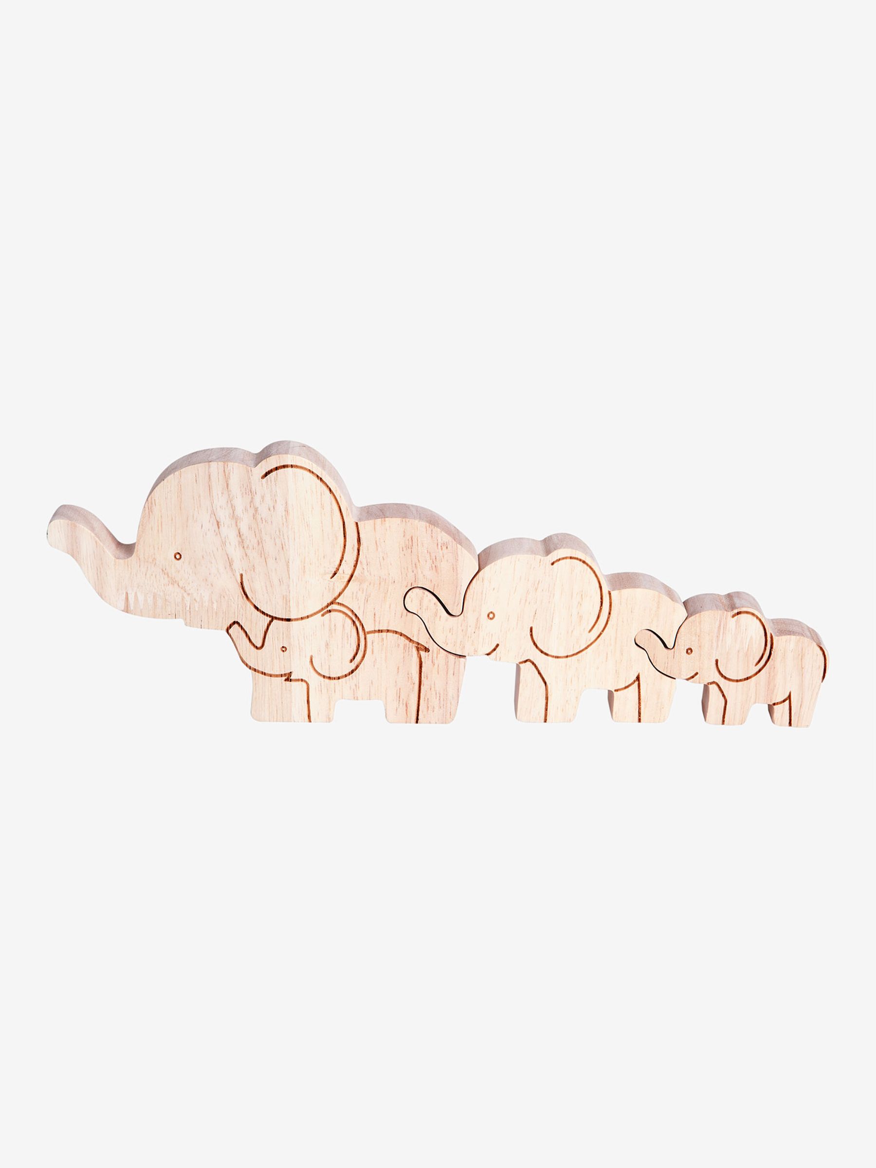 Wooden Elephant Family - Image 1 of 4
