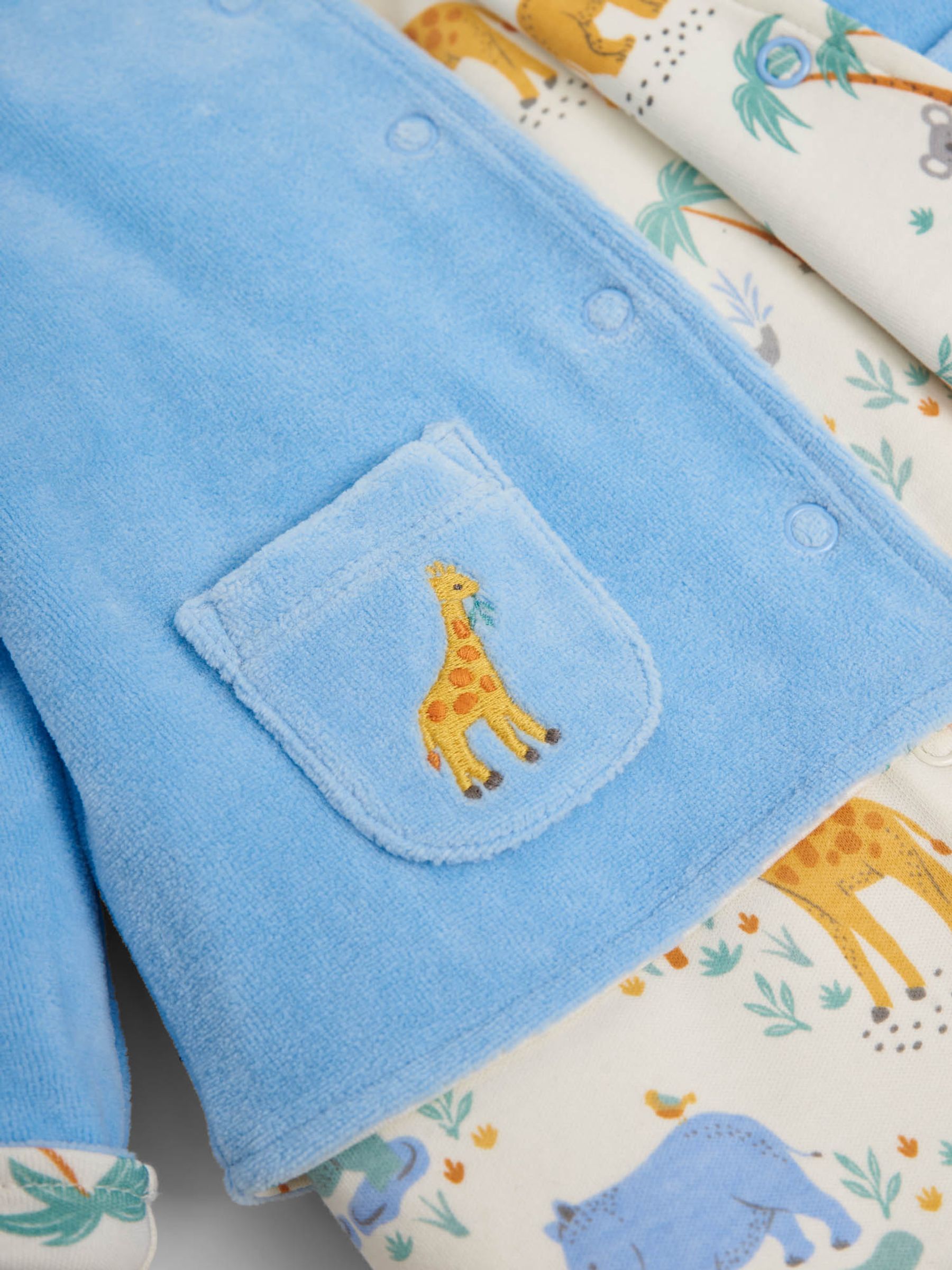 Blue 2-Piece Blue Safari Baby Sleepsuit & Jacket Set - Image 5 of 5